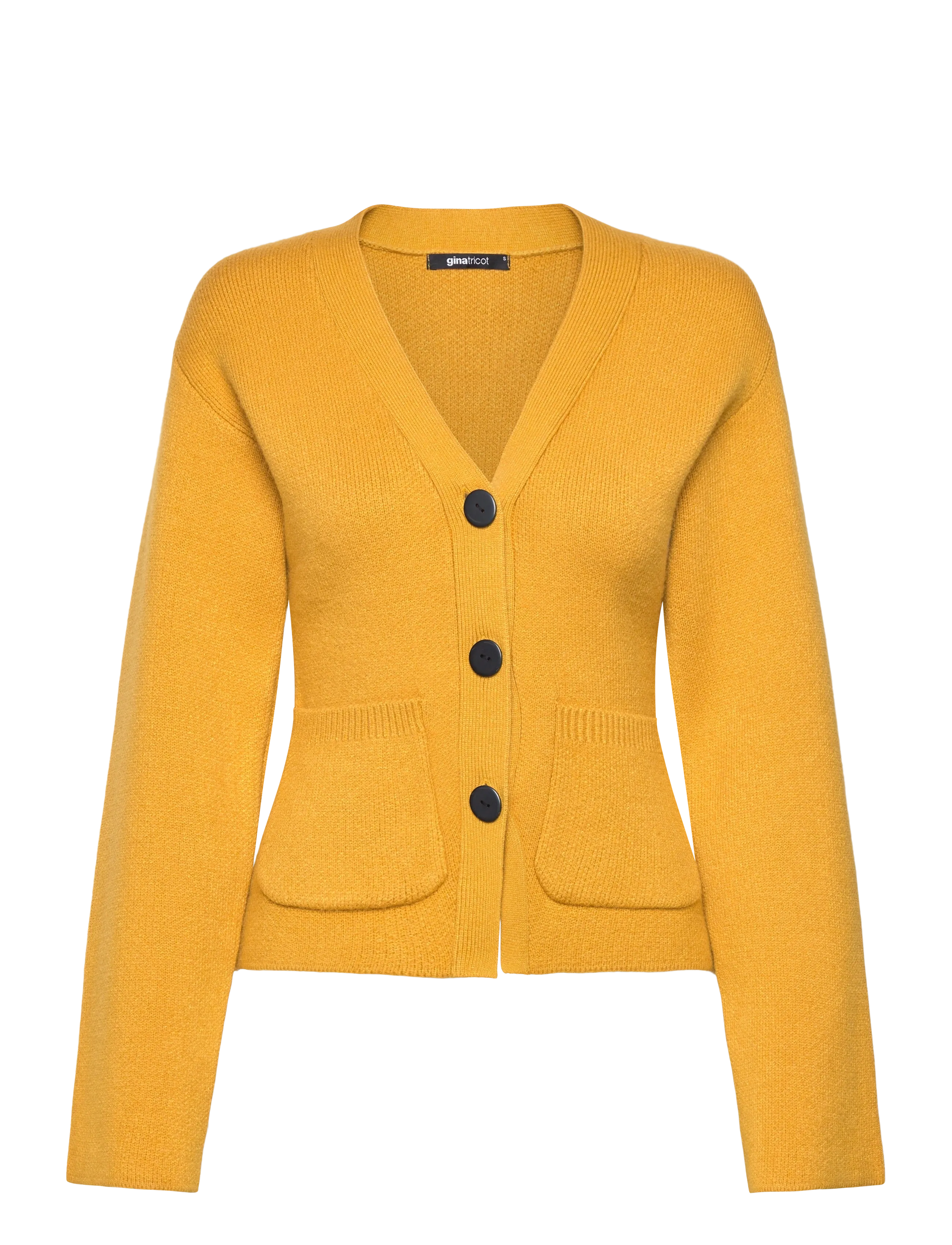 Gina Tricot Shaped Knitted Cardigan, M, Yellow, Strik > Cardigans, Dame