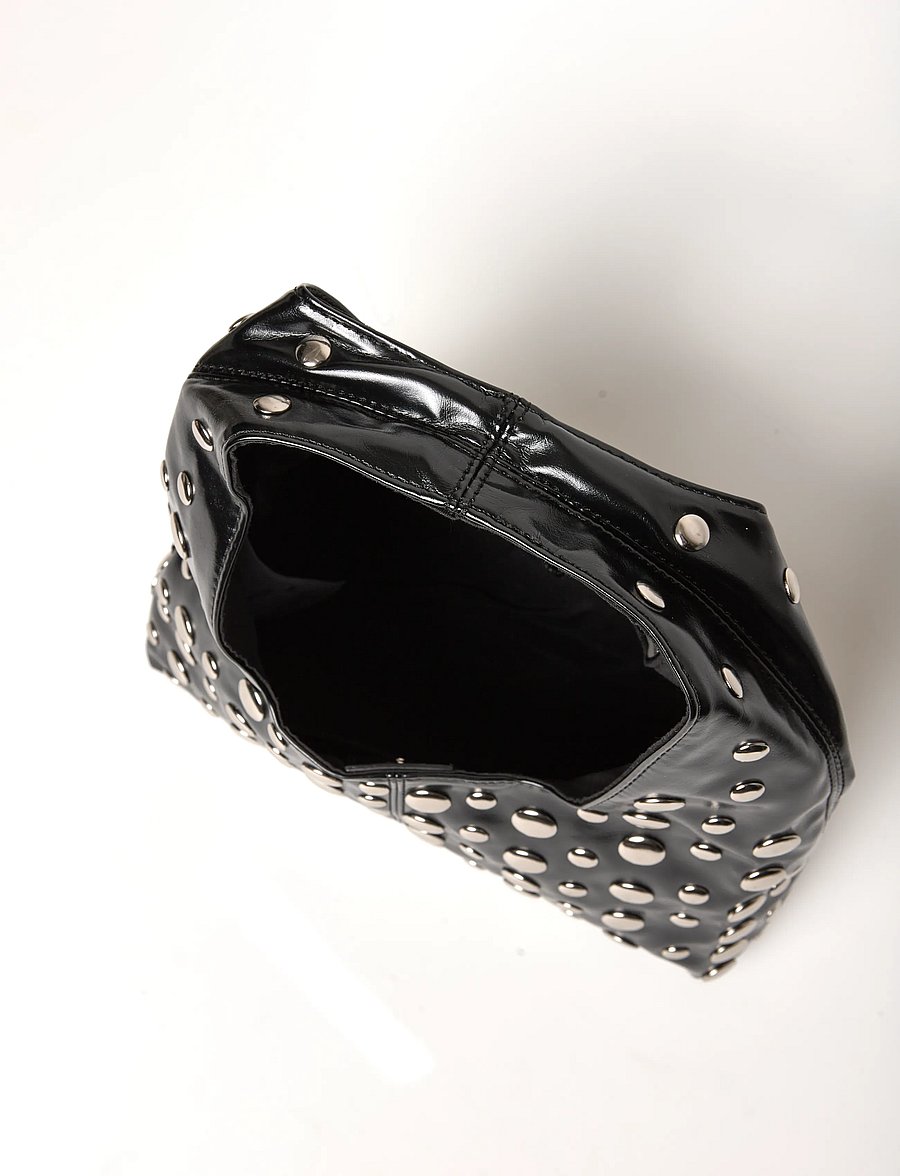 Gina Tricot - Slouchy small studded bag - erilised sündmused - black/silver (9280) - 5