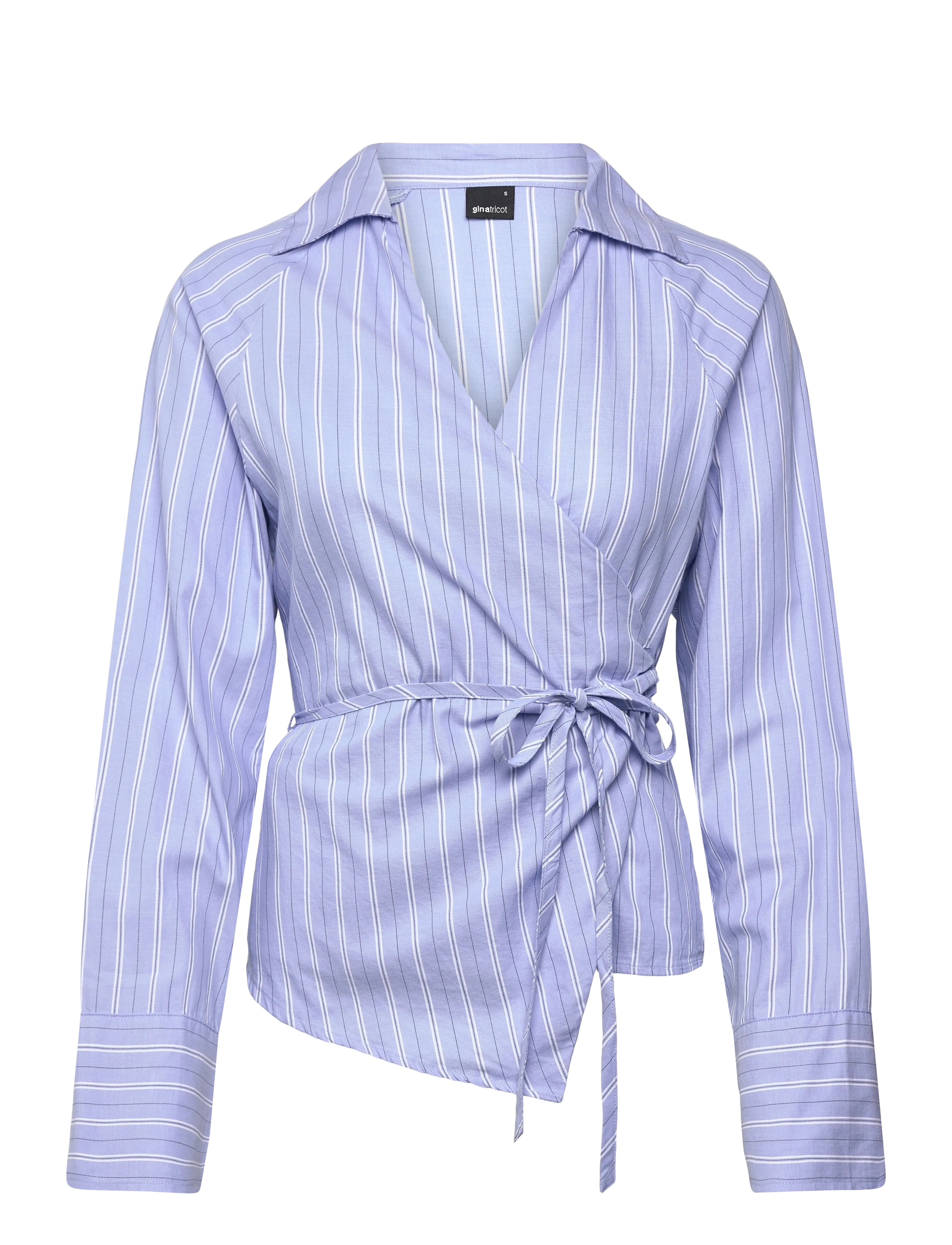 Gina Tricot Tie front shirt - Tøj - BLUE/STRIPE (5244) / blue