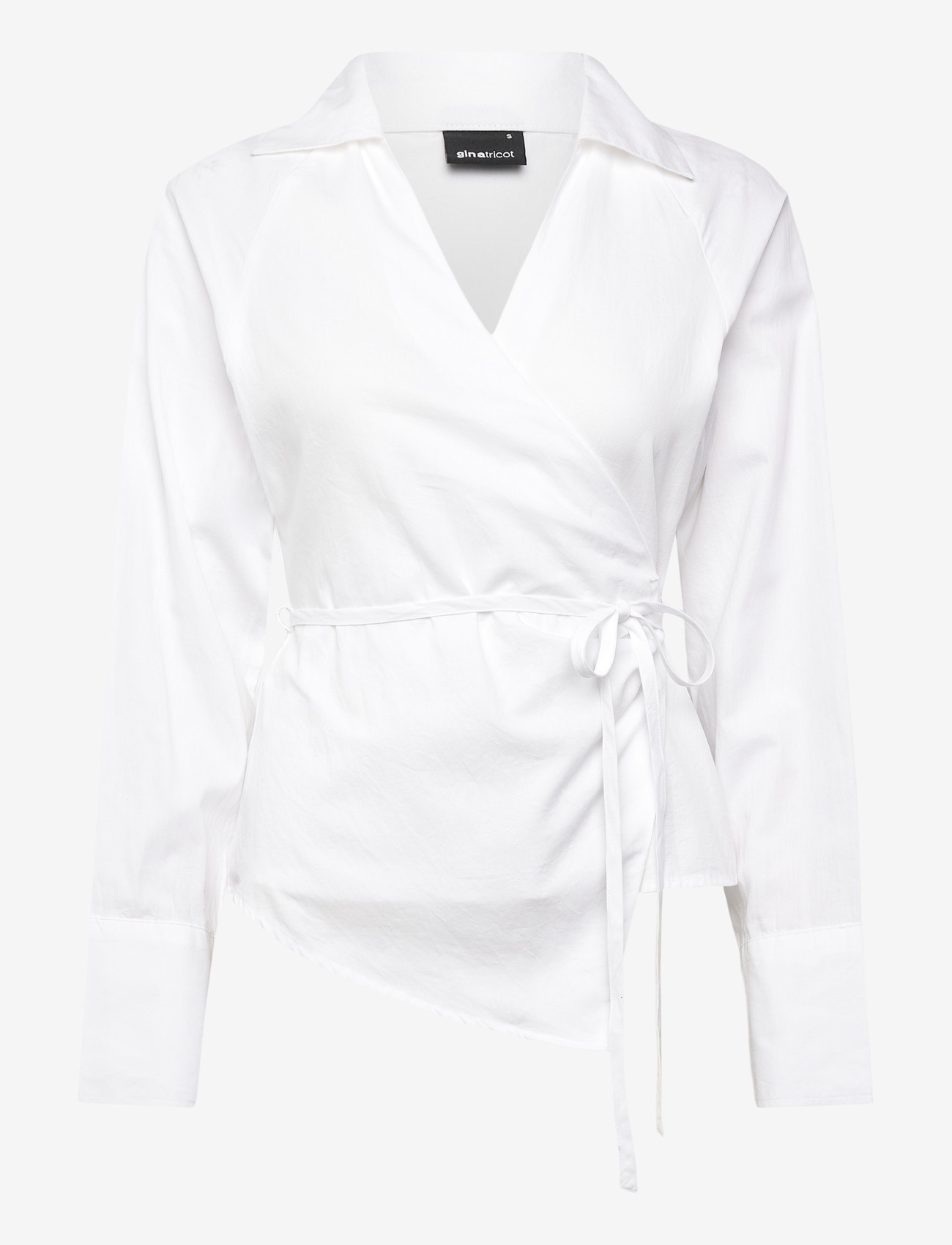 Gina Tricot - Tie front shirt - langärmlige hemden - white (1000) - 0