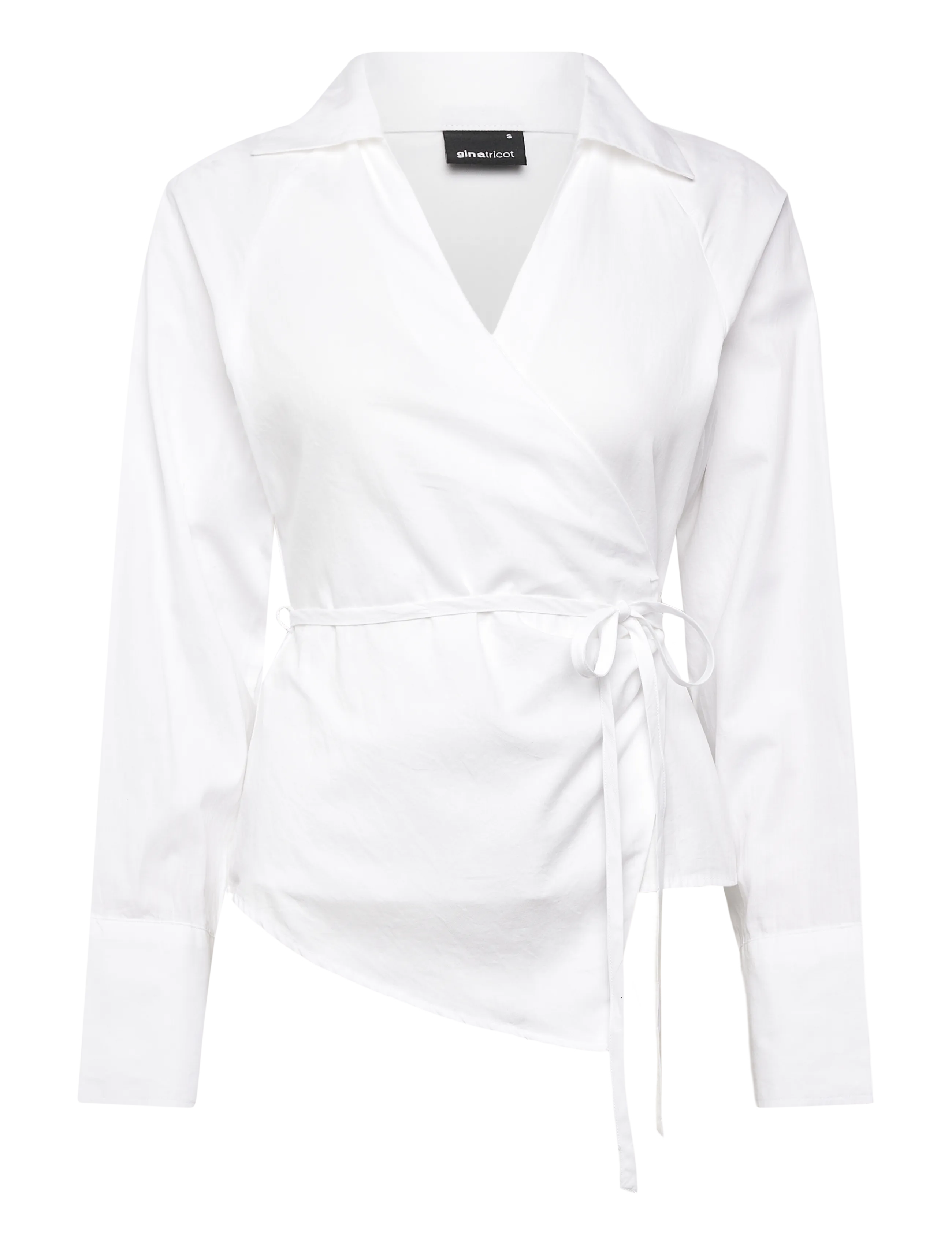 Gina Tricot Tie front shirt - Riided - WHITE (1000) / white