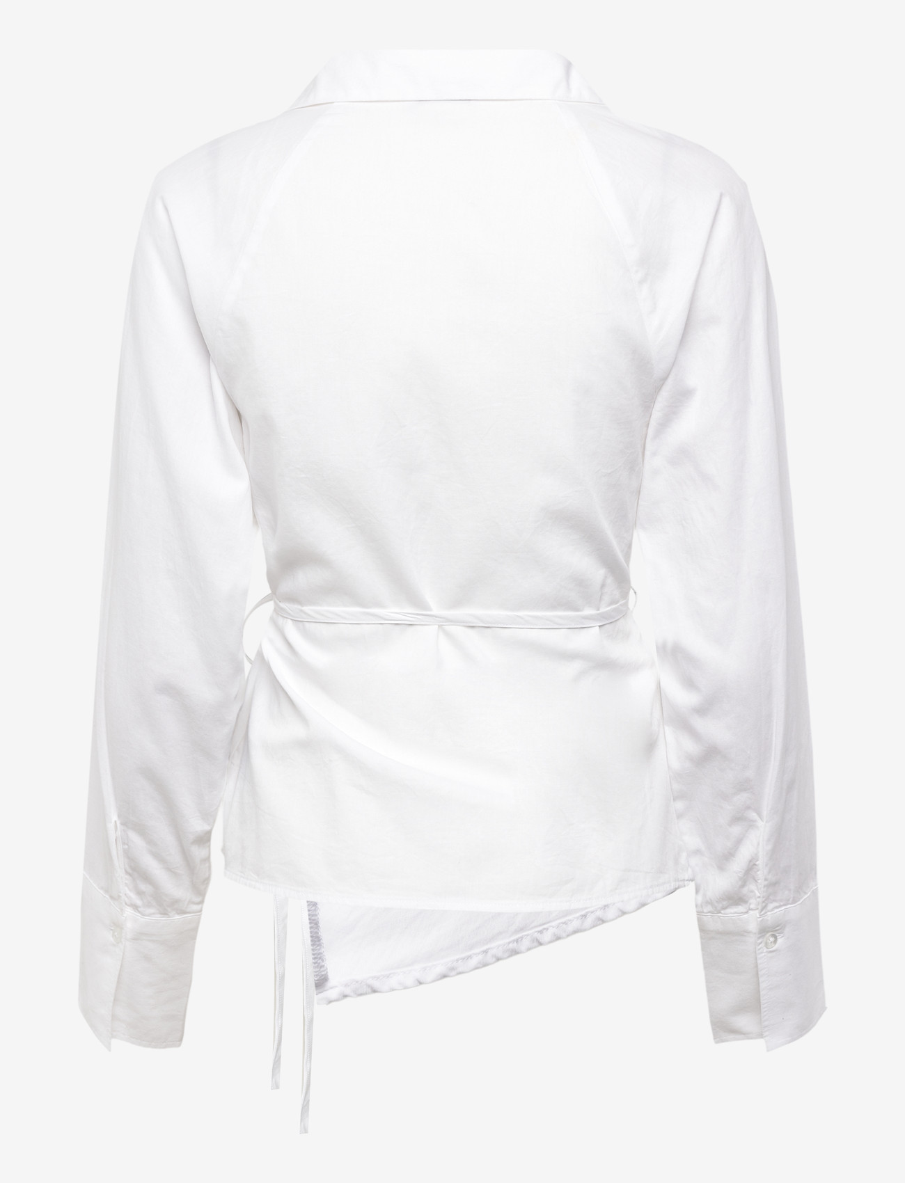 Gina Tricot - Tie front shirt - langärmlige hemden - white (1000) - 1