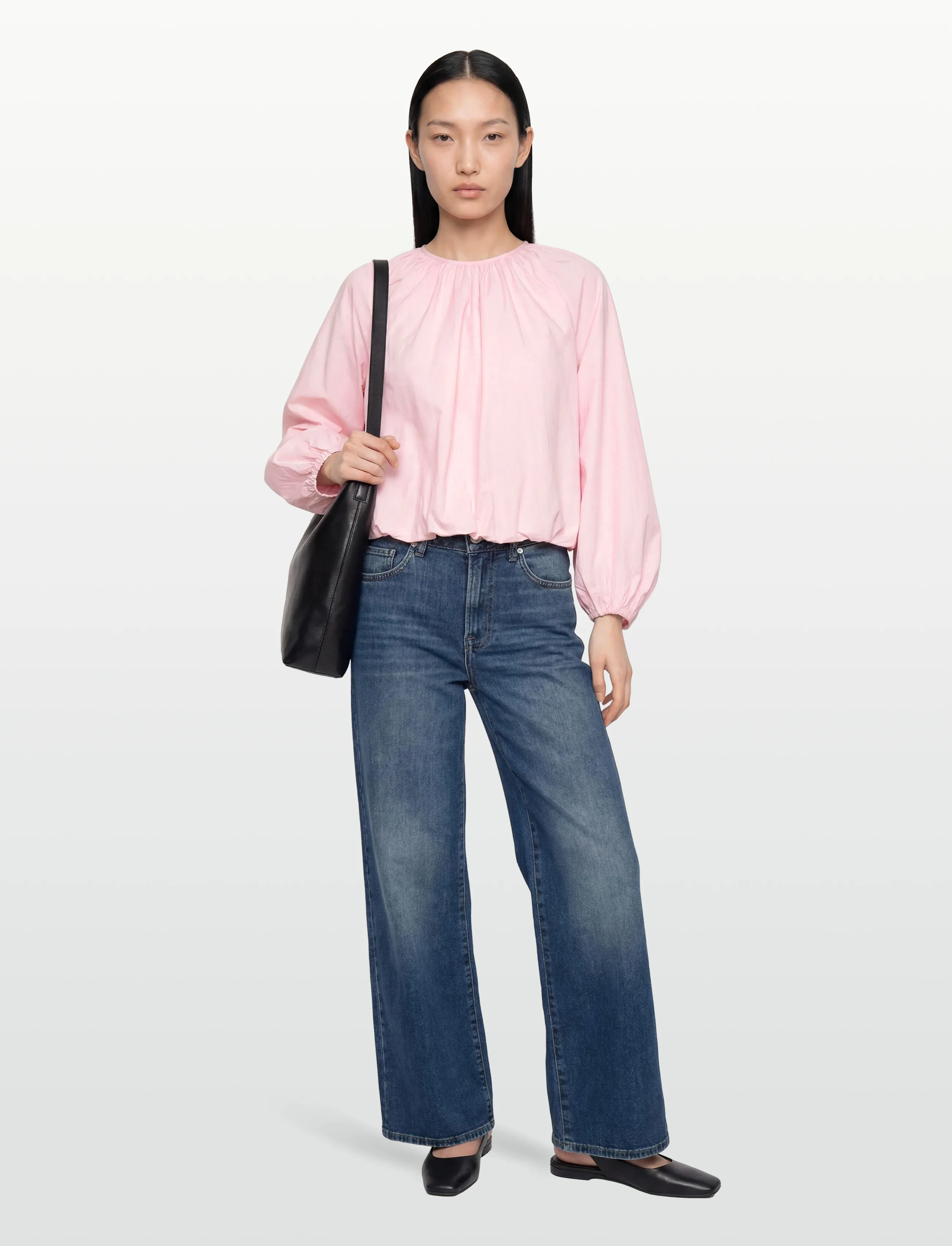 Gina Tricot Button Blouse, L, Blouses, Rosa - Long-sleeved, Frauen