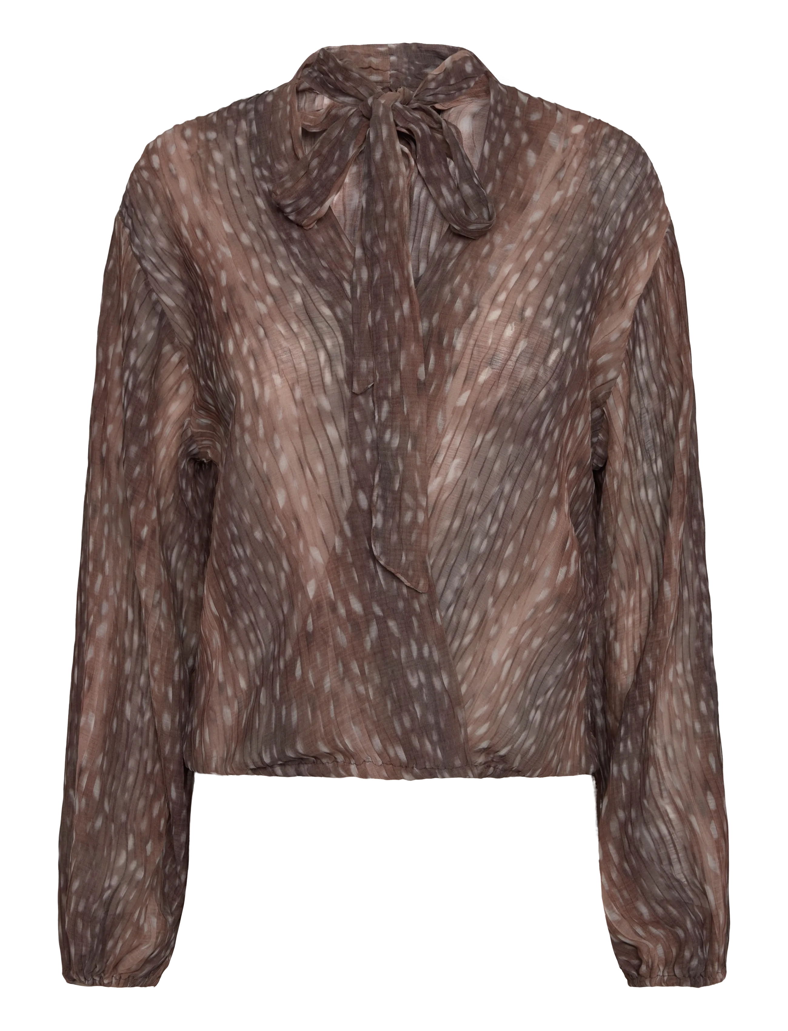 Gina Tricot Scarf blouse - Vardagsstil - BAMBI AOP / brown