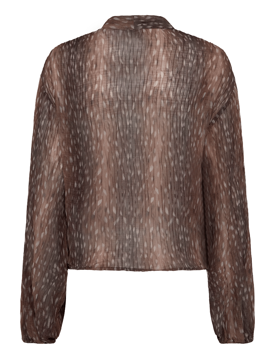 Gina Tricot - Scarf blouse - långärmade blusar - bambi aop - 1