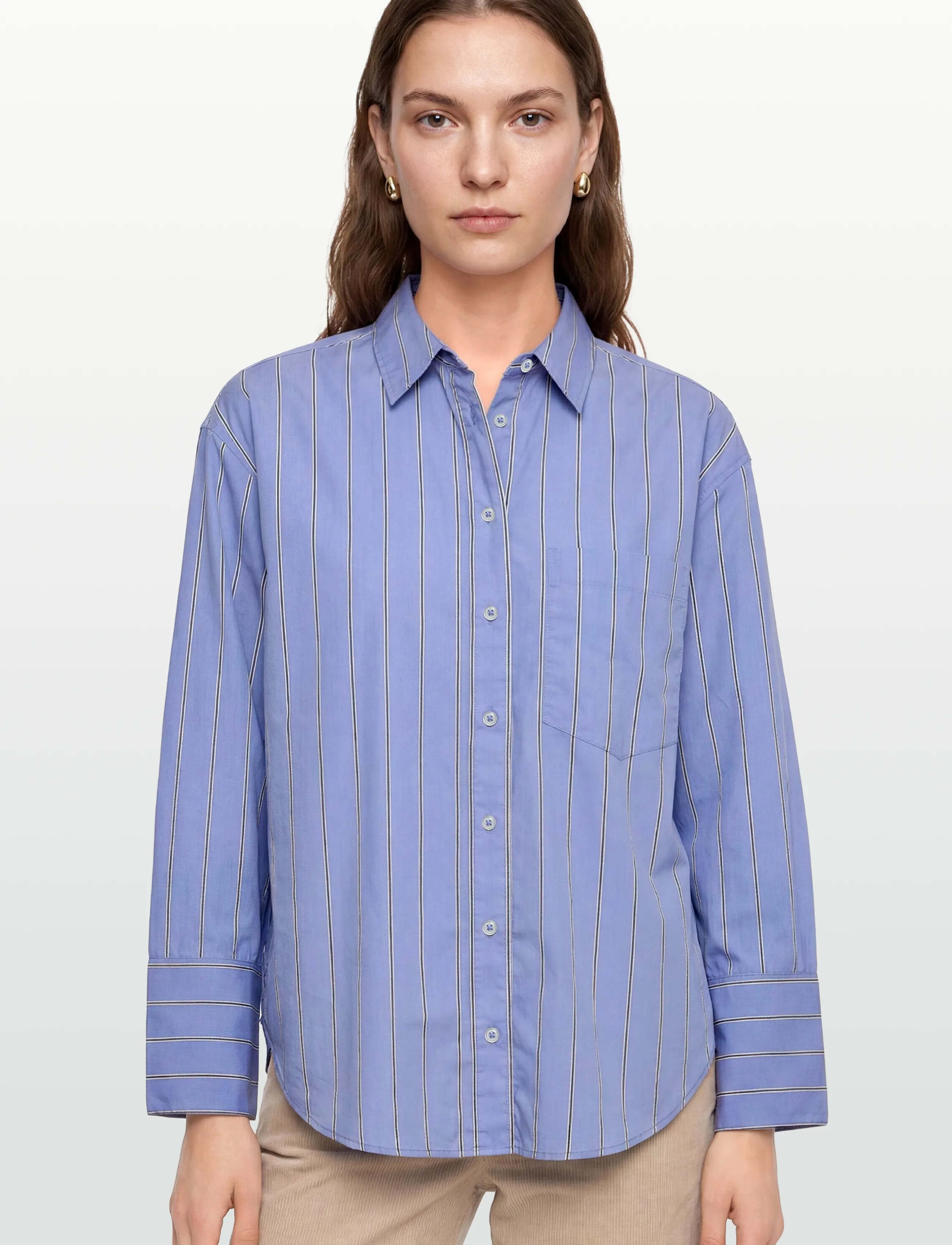 Gina Tricot - Poplin shirt - langærmede skjorter - blue stripe - 3
