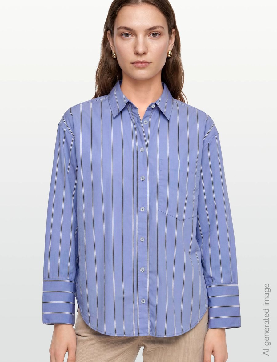 Gina Tricot - Poplin shirt - langærmede skjorter - blue stripe - 3