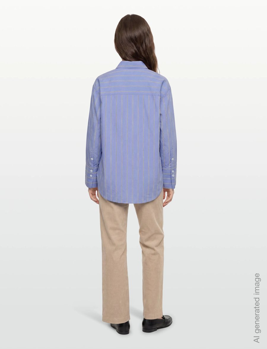Gina Tricot - Poplin shirt - langærmede skjorter - blue stripe - 4