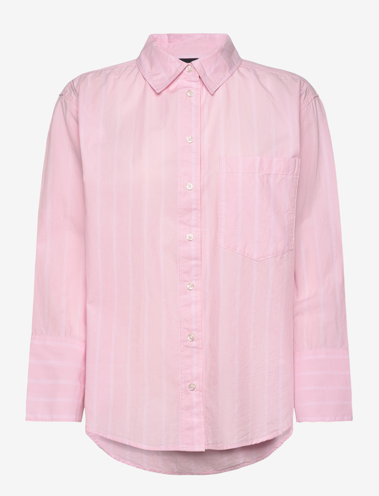 Gina Tricot - Poplin shirt - long-sleeved shirts - pink/stripe (3122) - 1