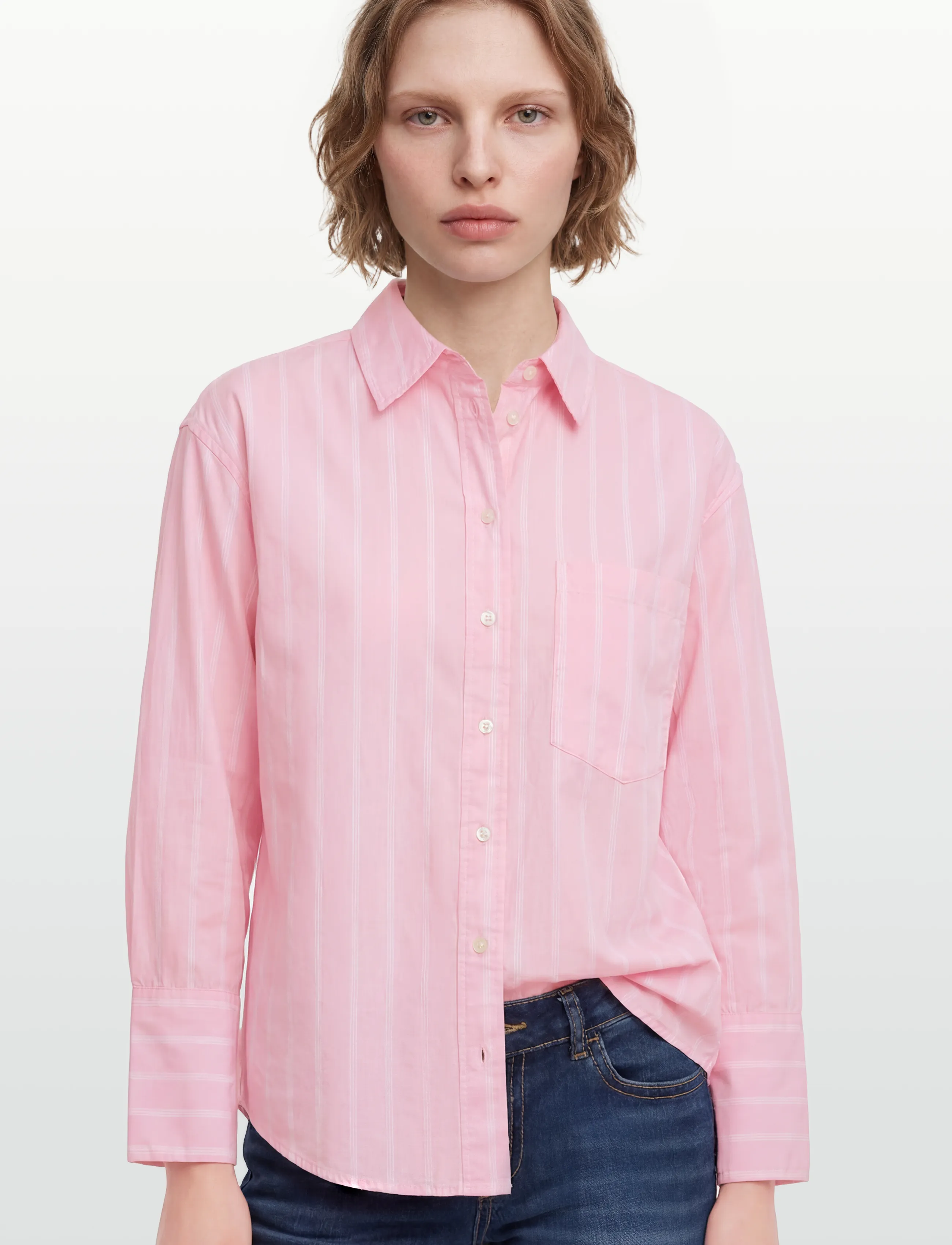 Gina Tricot - Poplin shirt - langærmede skjorter - pink/stripe (3122) - 3
