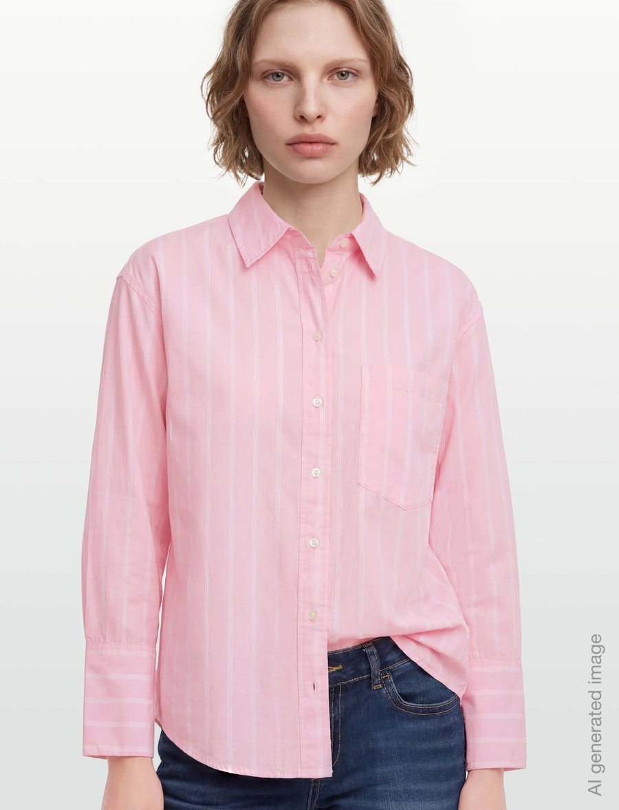 Gina Tricot - Poplin shirt - langärmlige hemden - pink/stripe (3122) - 3