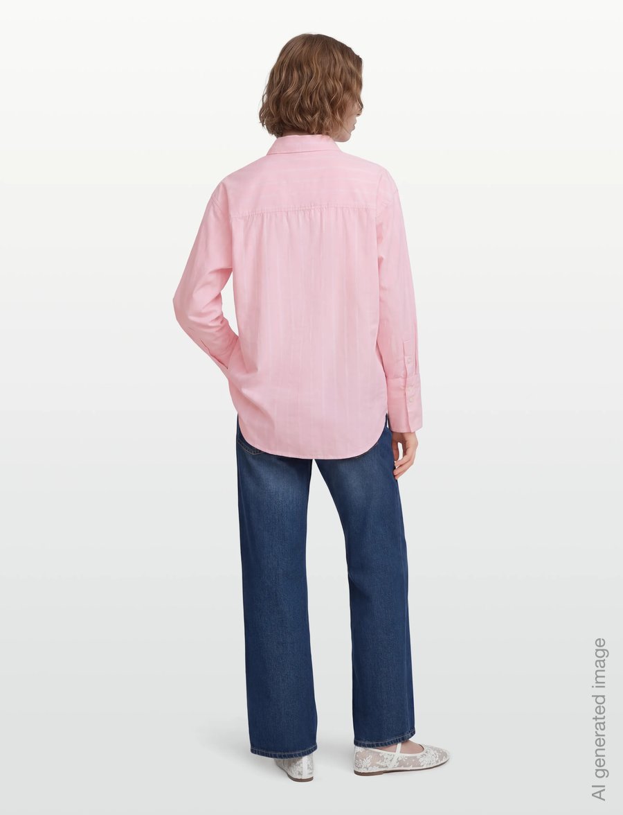 Gina Tricot - Poplin shirt - langärmlige hemden - pink/stripe (3122) - 4