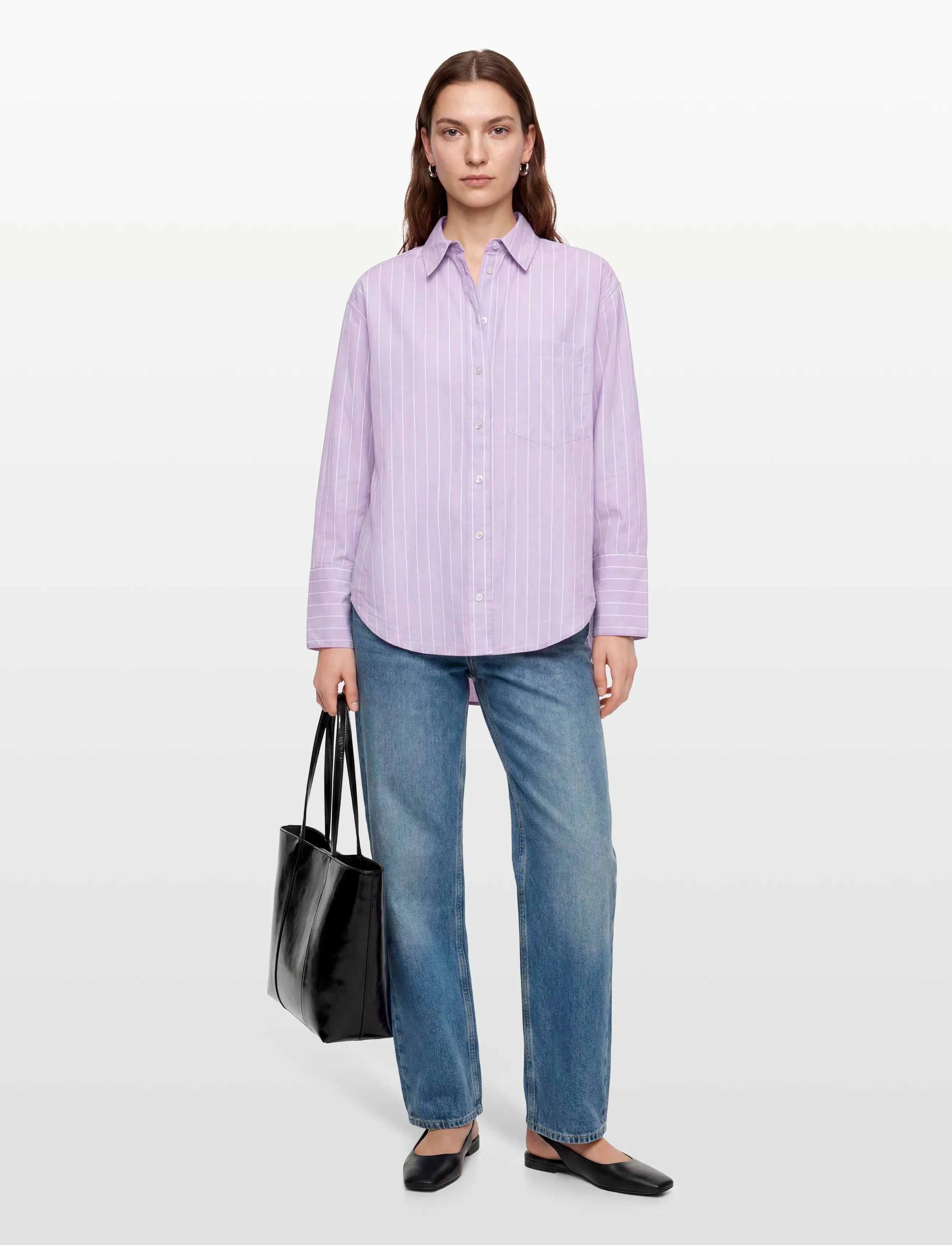 Gina Tricot Poplin shirt - Bluzki & Koszule - PURPLE/STRIPE (3004) / multi
