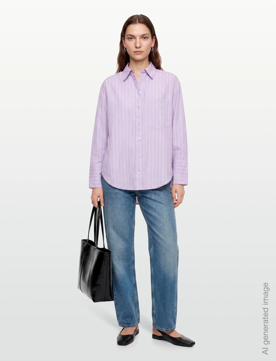 Gina Tricot - Poplin shirt - langärmlige hemden - purple/stripe (3004) - 0