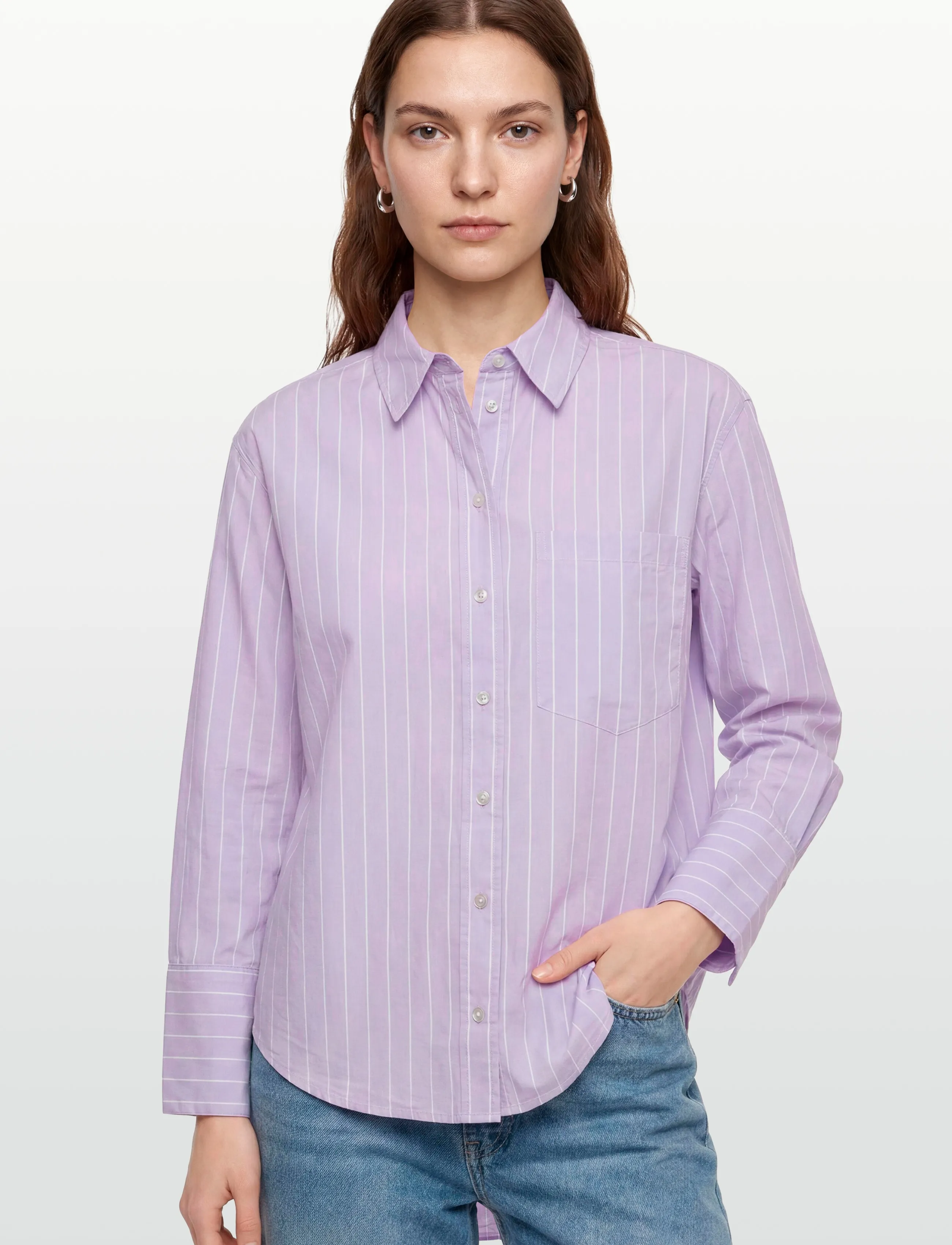 Gina Tricot - Poplin shirt - pikkade varrukatega särgid - purple/stripe (3004) - 3