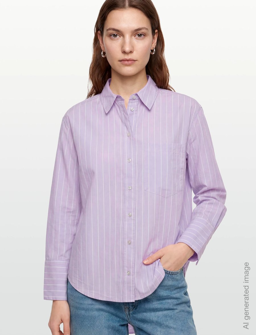 Gina Tricot - Poplin shirt - langärmlige hemden - purple/stripe (3004) - 3