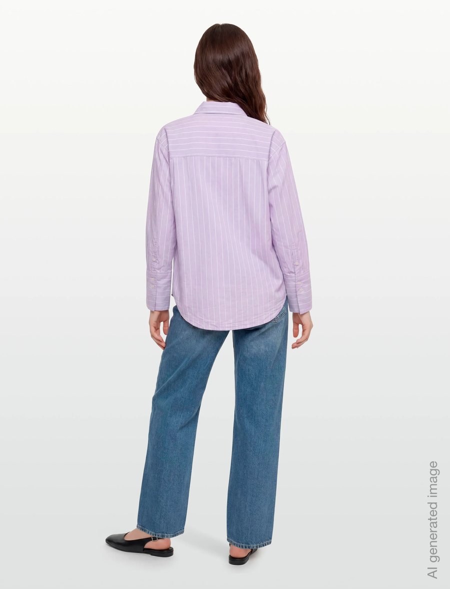 Gina Tricot - Poplin shirt - langärmlige hemden - purple/stripe (3004) - 4
