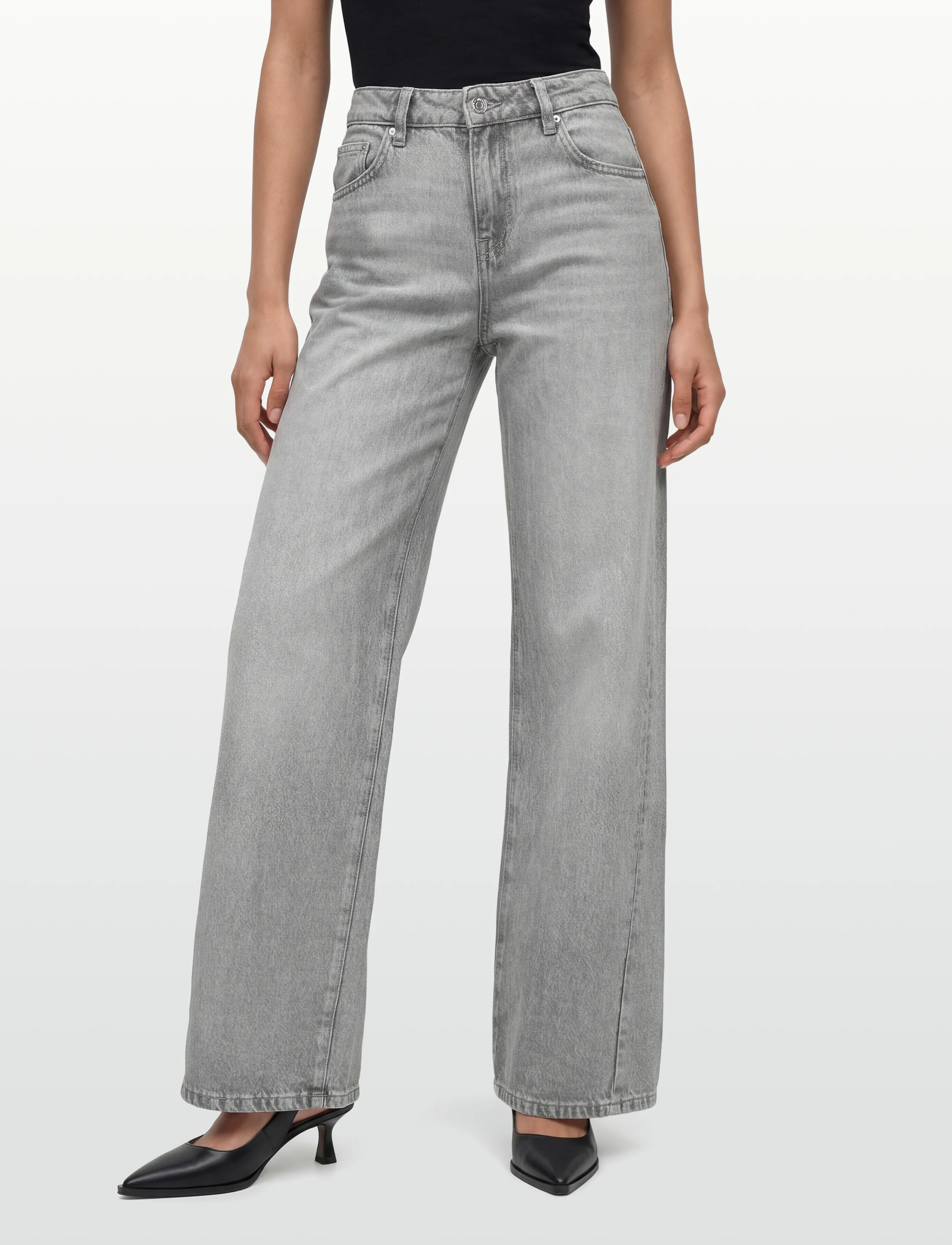 Gina Tricot - Low wide jeans - wide leg jeans - grey - 3