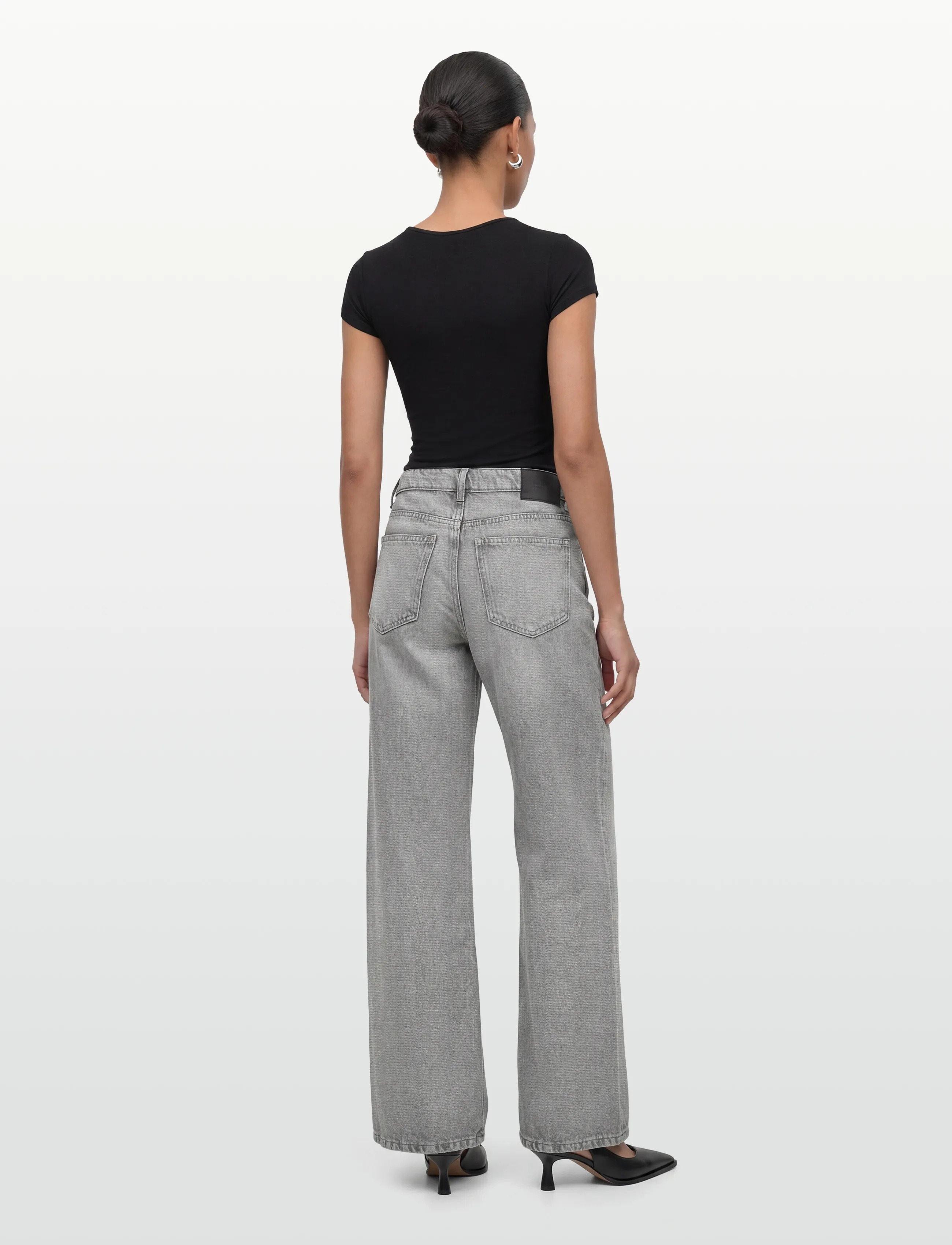 Gina Tricot - Low wide jeans - wide leg jeans - grey - 4