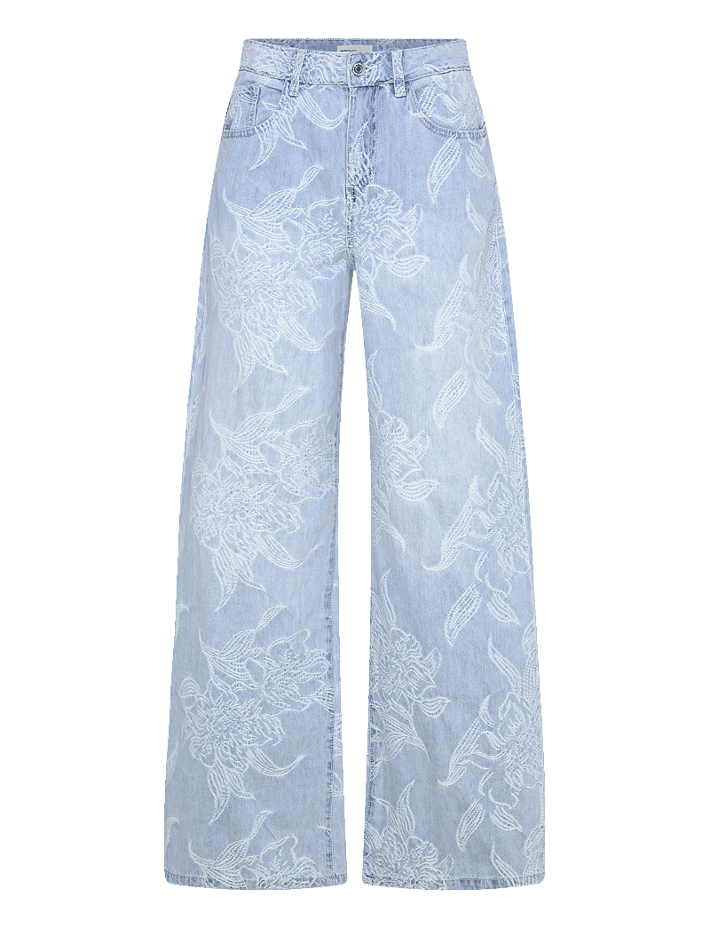 Gina Tricot - Embroidery jeans - vida jeans - blue - 0