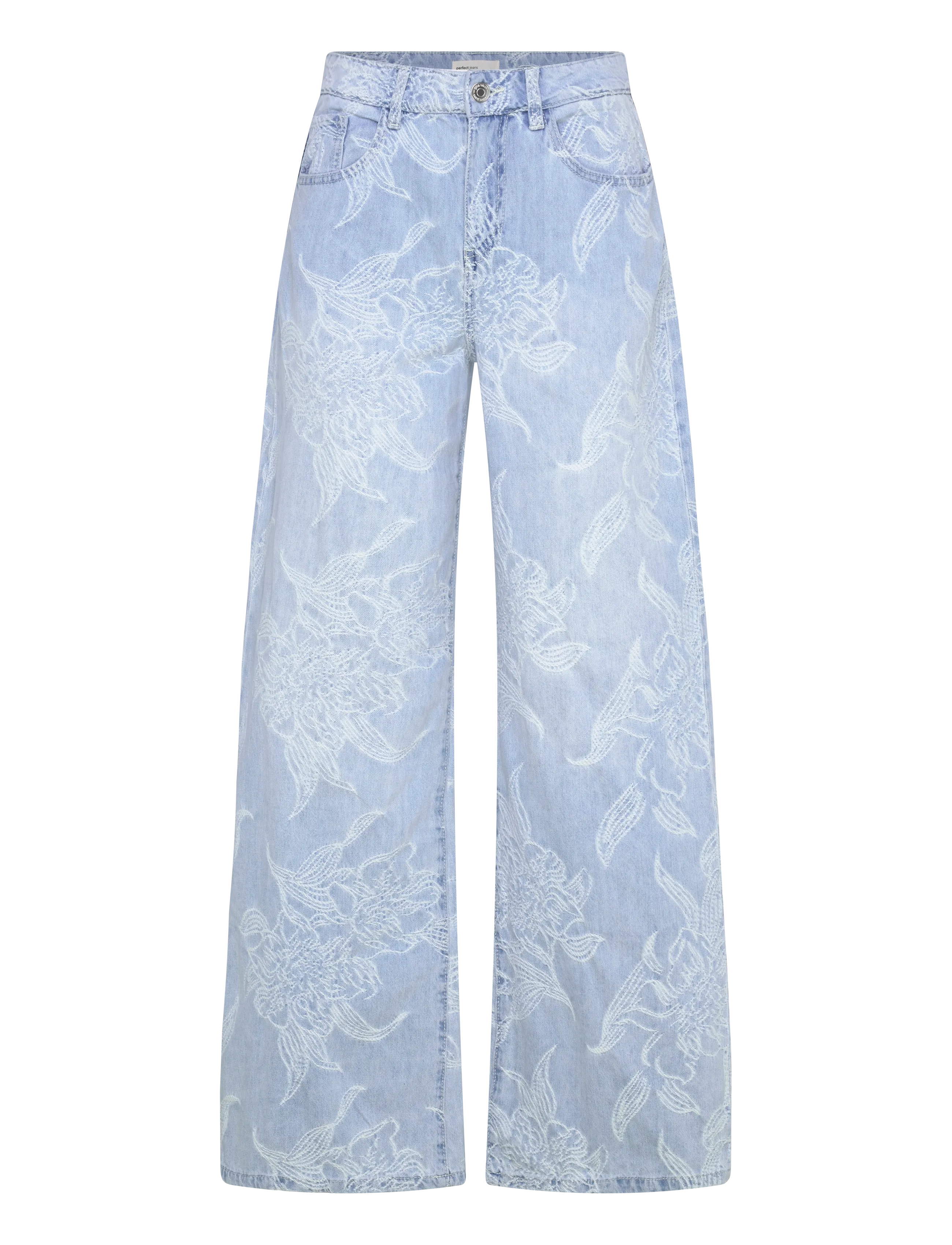 Gina Tricot Embroidery jeans - Transitional Layering - BLUE / blue