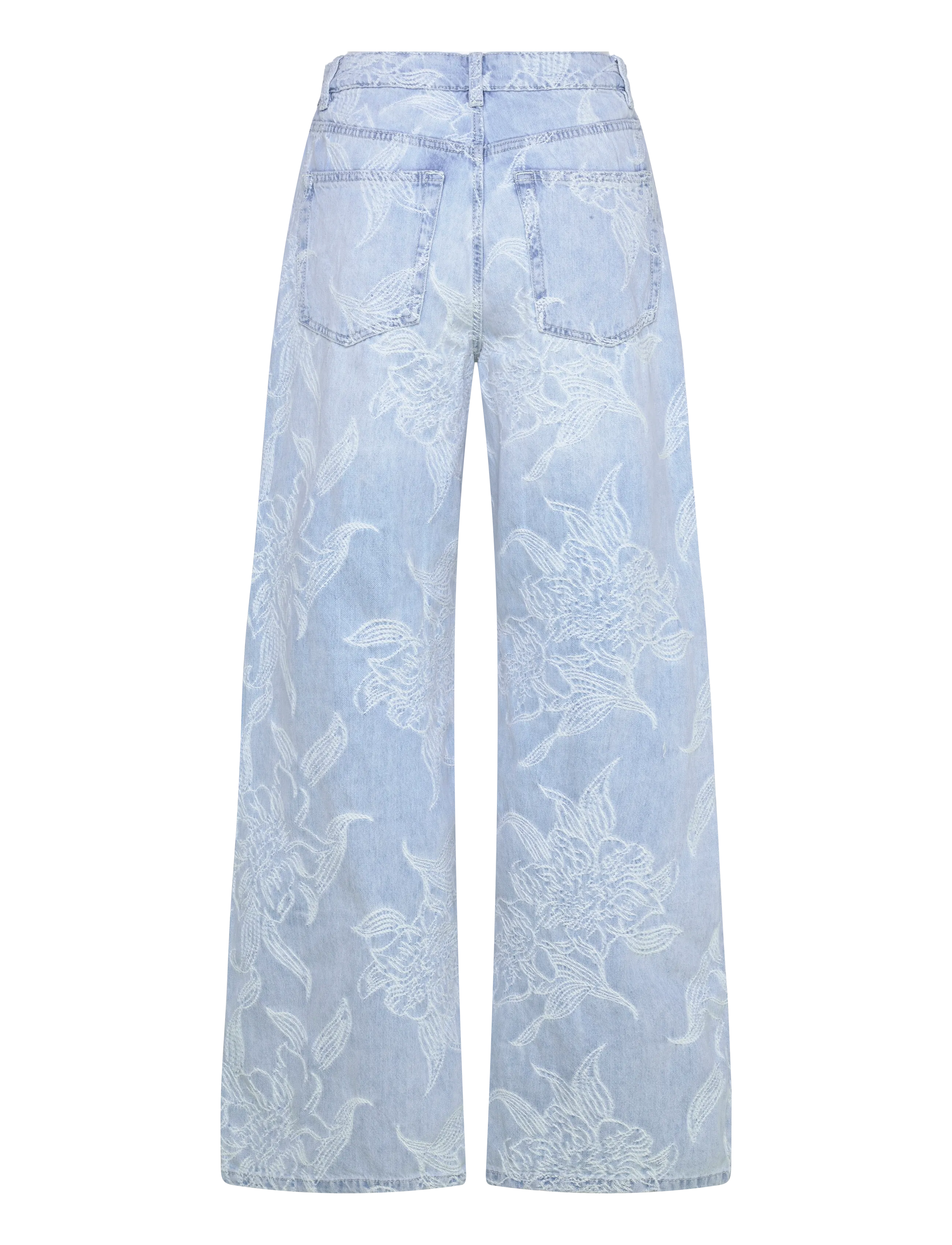 Gina Tricot - Embroidery jeans - wide leg jeans - blue - 1