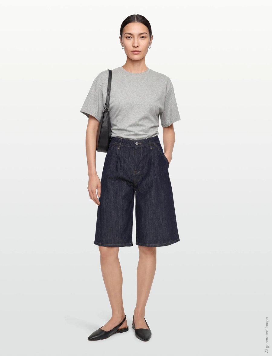 Gina Tricot - Tailored long denim shorts - jorts - rinse - 0