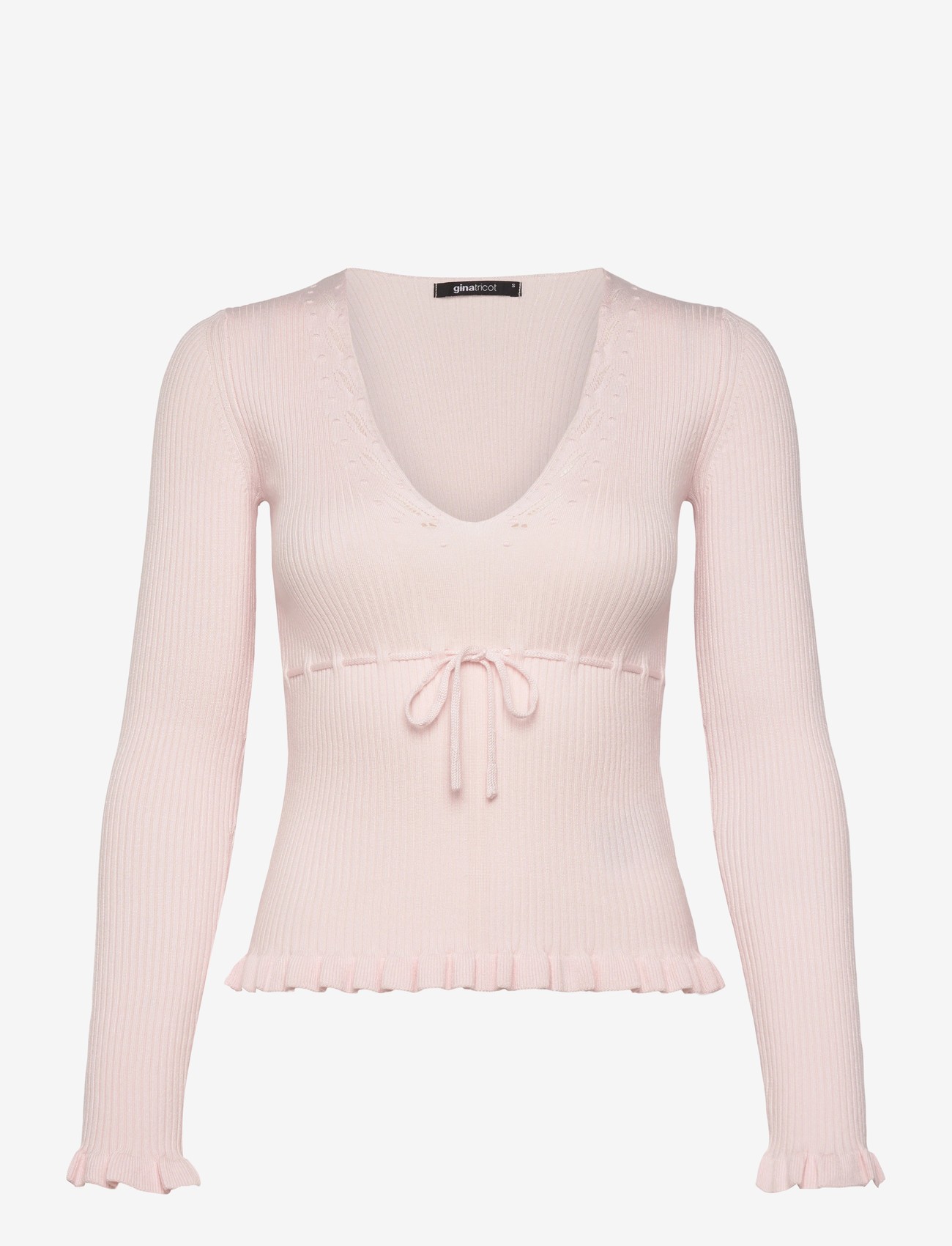 Gina Tricot - Knitted frill top - hauts à manches longues - pink - 1