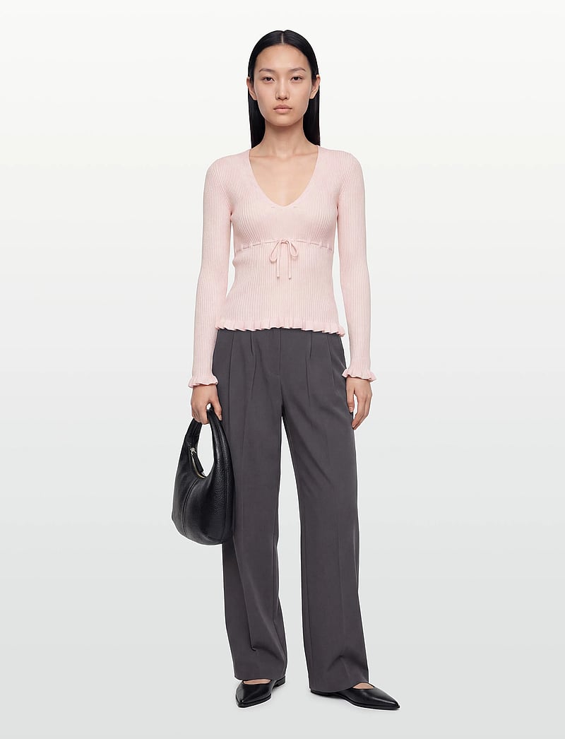 Gina Tricot - Knitted frill top - hauts à manches longues - pink - 0