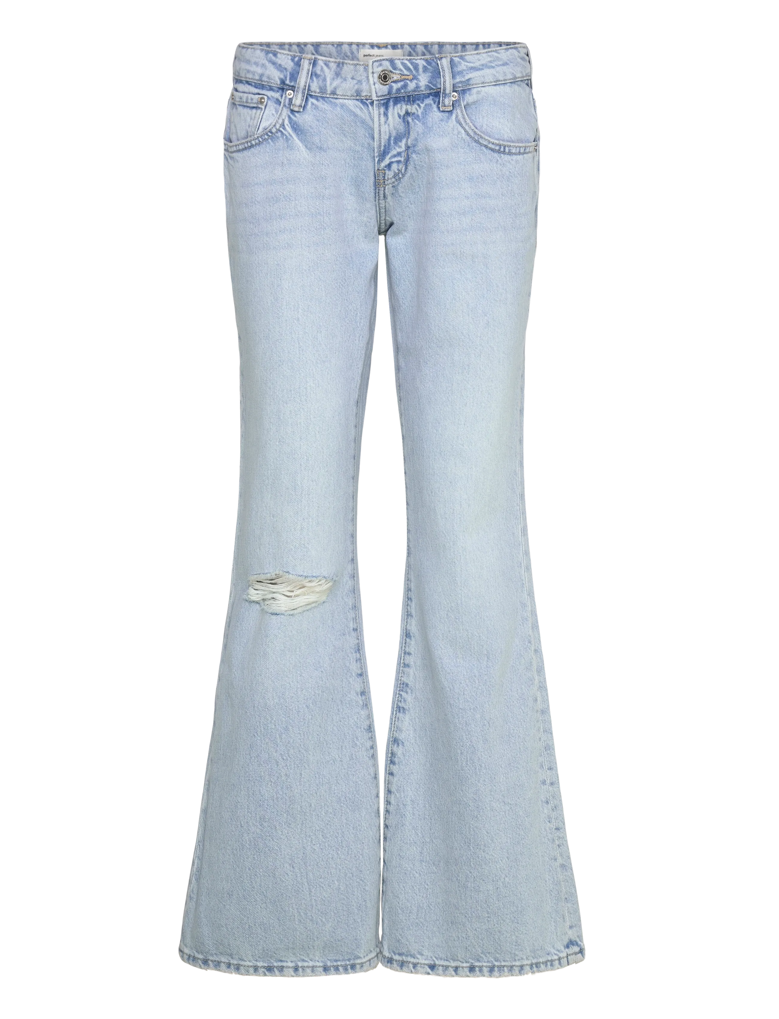 Gina Tricot Low Full Length Flare Jeans, 44, Blau - Flares, Frauen