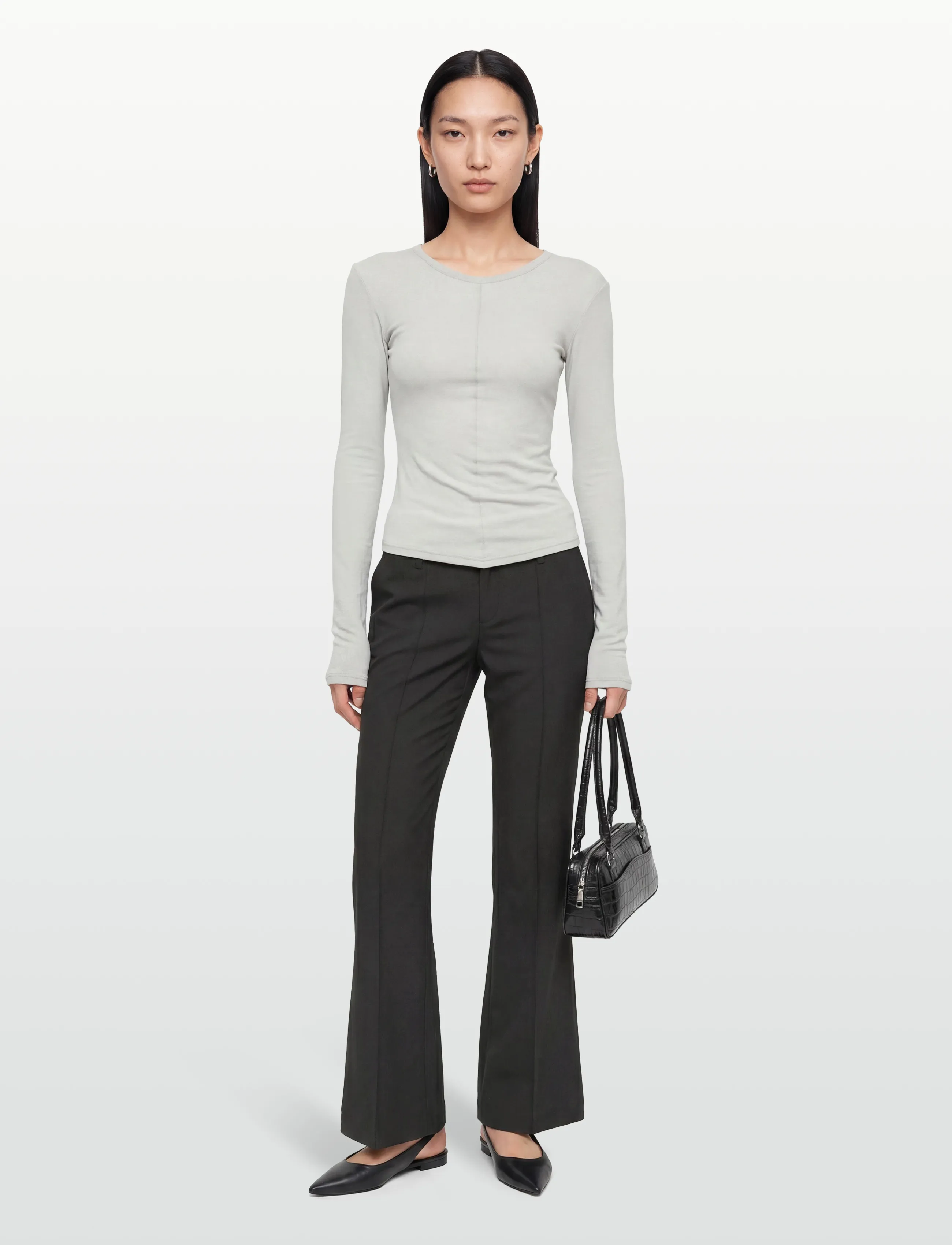 Gina Tricot Low Waist Bootcut Trousers, 34, Schwarz - Flared, Frauen