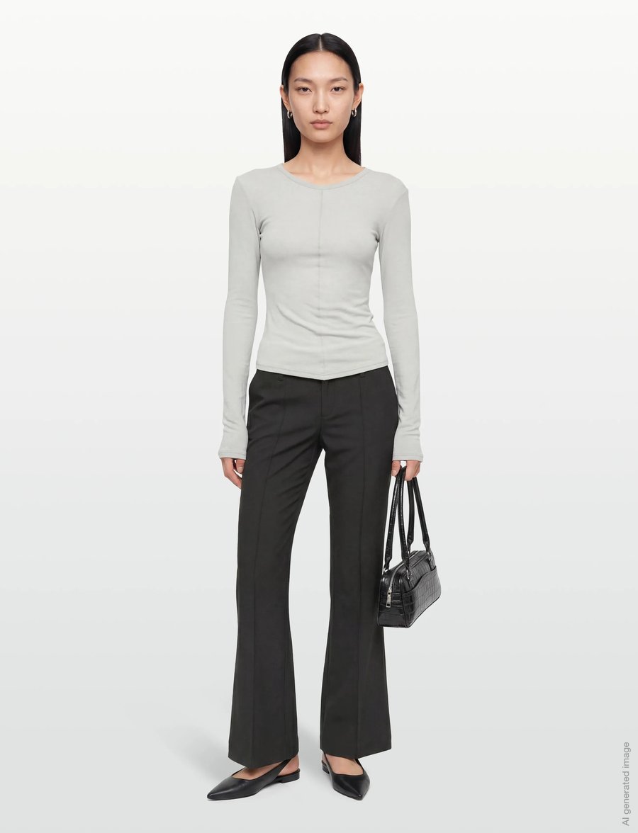 Gina Tricot - Low waist bootcut trousers - flare bukser - black (9000) - 0