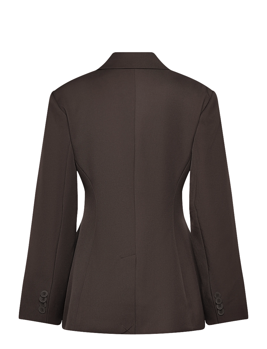 Gina Tricot - Shaped blazer - dubbelknäppta kavajer - dark brown (7180) - 2