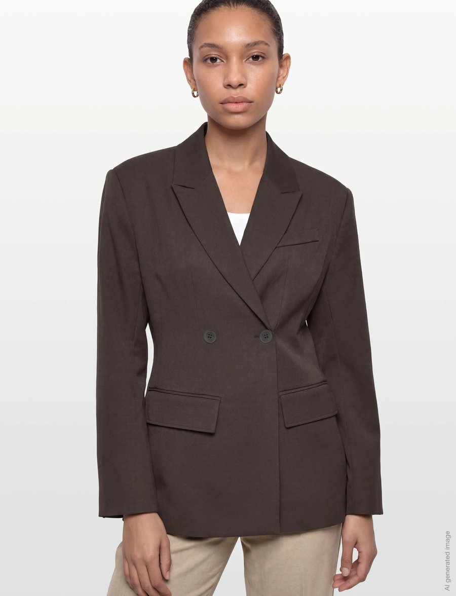 Gina Tricot - Shaped blazer - dubbelknäppta kavajer - dark brown (7180) - 3