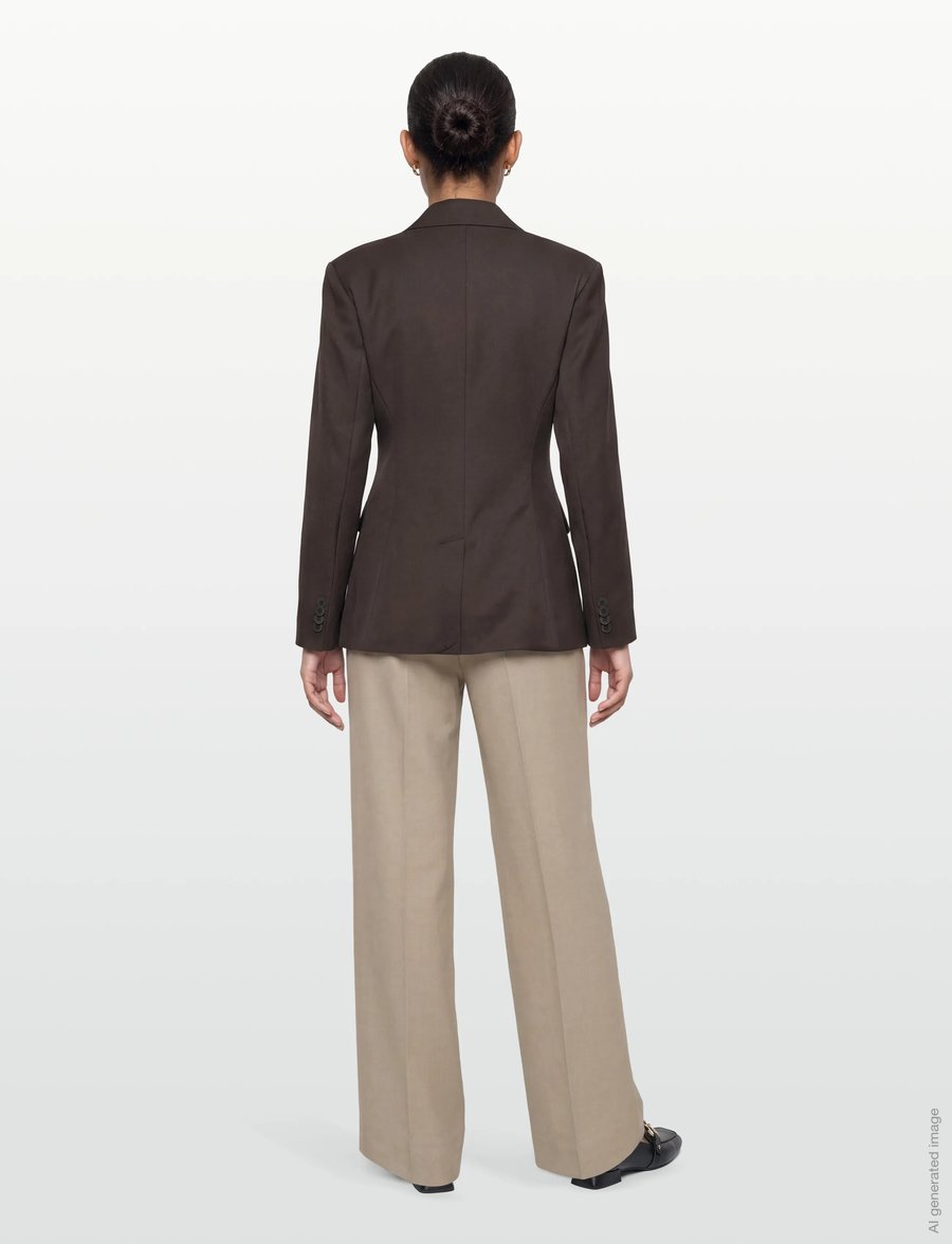 Gina Tricot - Shaped blazer - dubbelknäppta kavajer - dark brown (7180) - 4