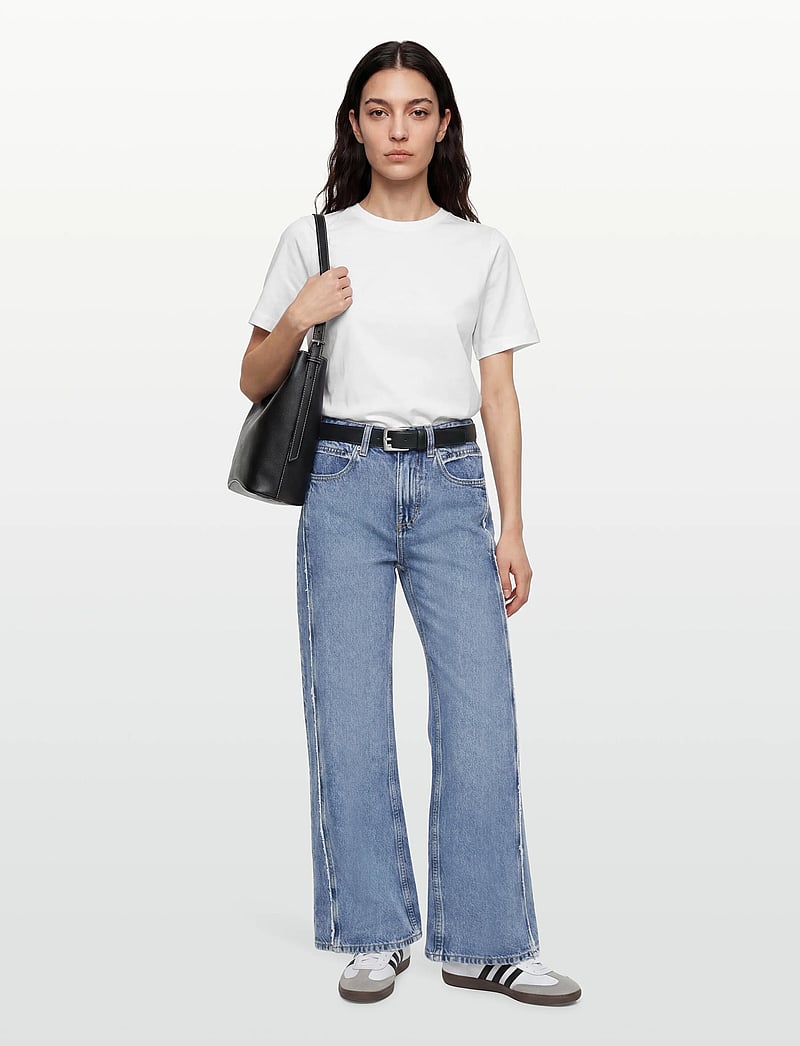 Gina Tricot - Fringe seam jeans - brede jeans - blue - 0