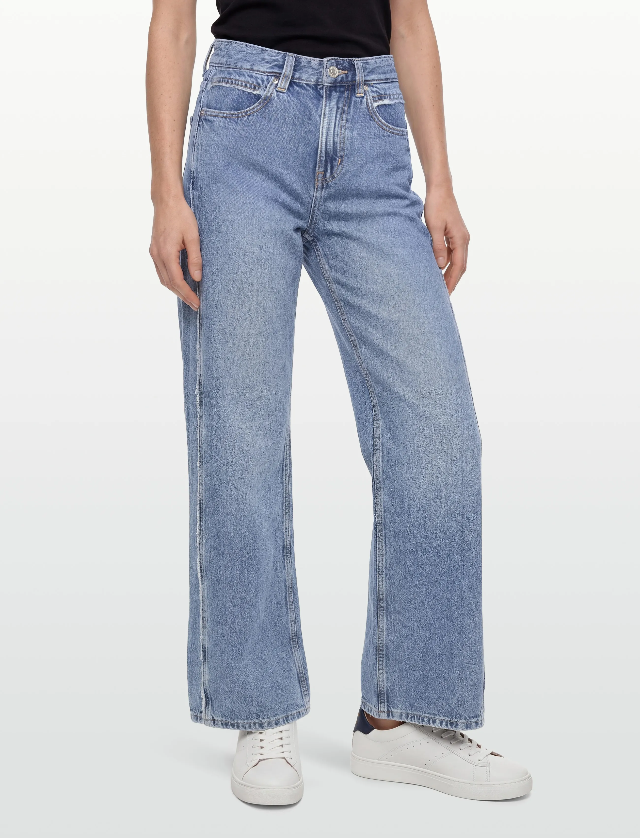 Gina Tricot - Fringe seam jeans - laia säärega teksad - blue - 3