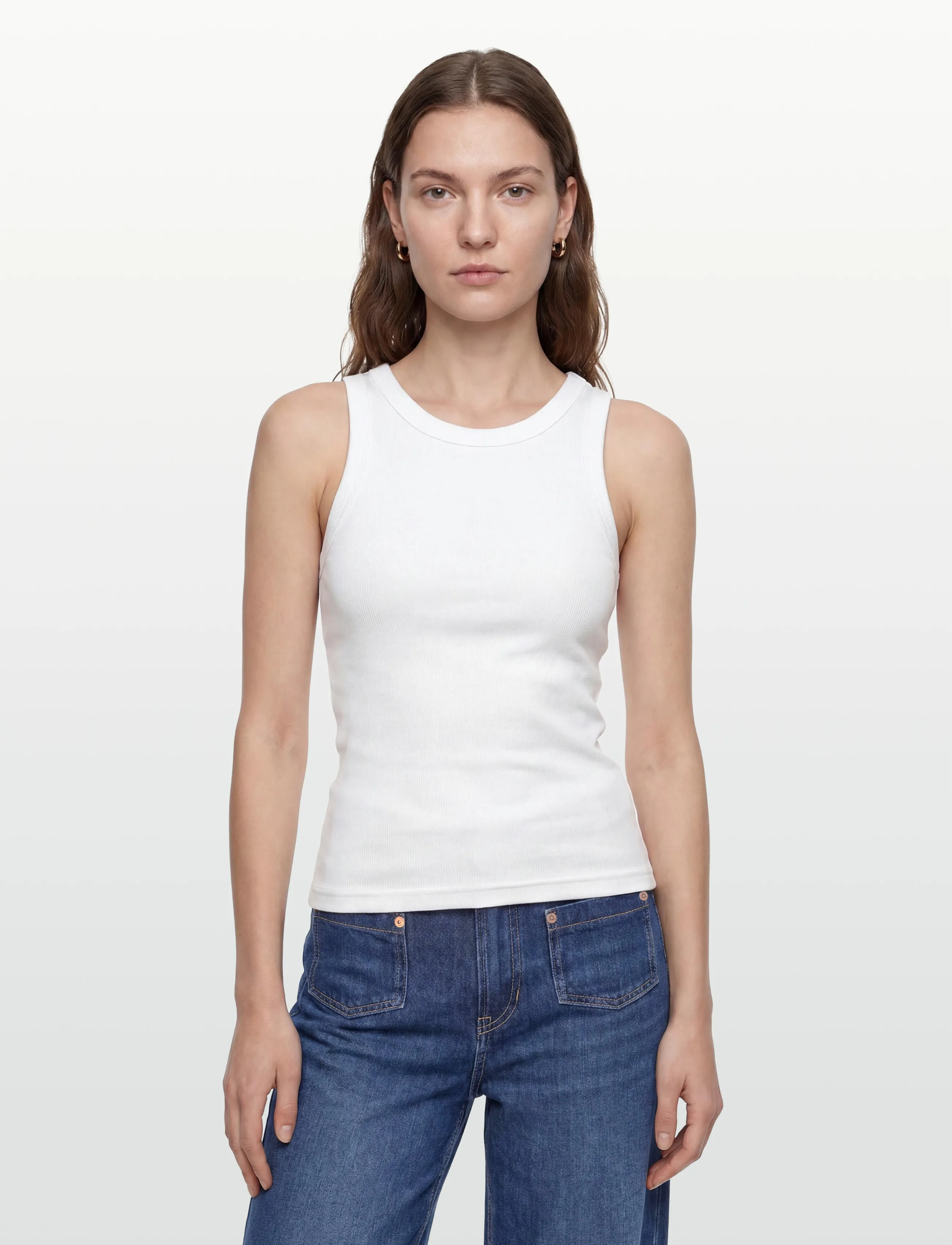 Gina Tricot - Basic rib tank - topid ja varrukateta alussärgid - white (1000) - 3