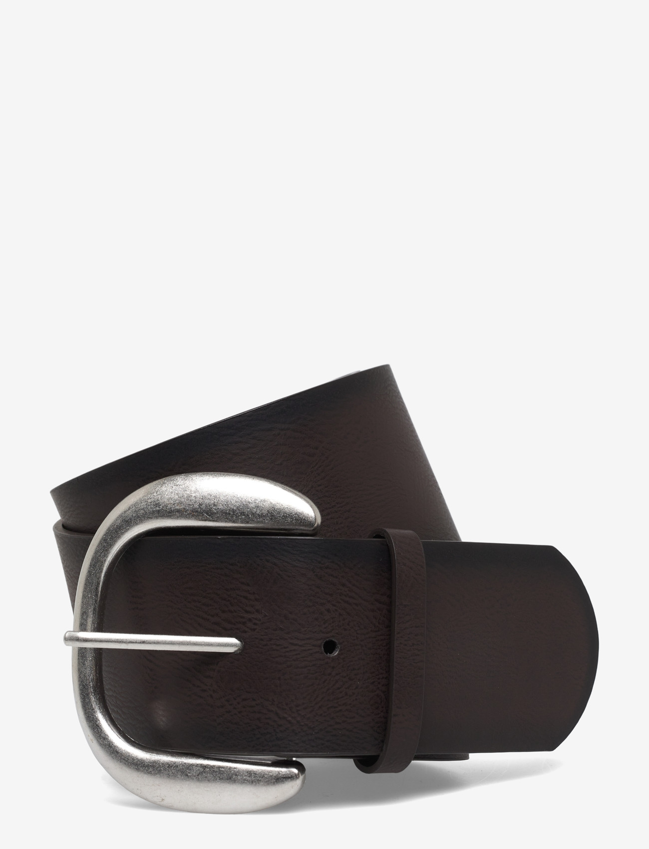 Gina Tricot - Large buckle belt - midjeskärp - dk brown/silver (7483) - 0