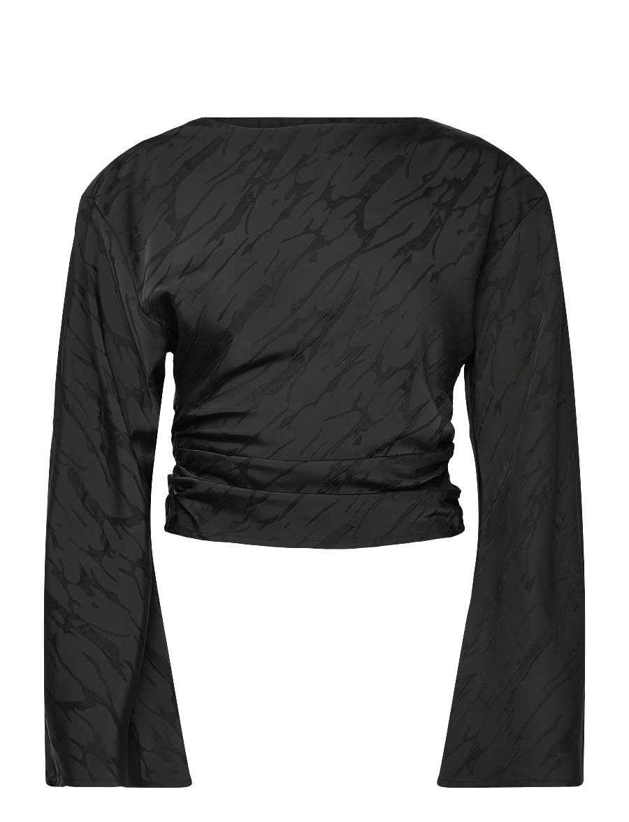 Gina Tricot - Structured blouse - langærmede bluser - black (9000) - 0