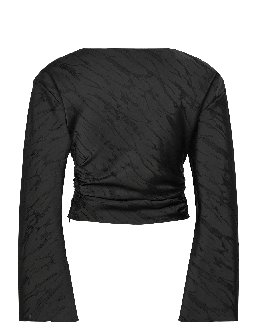Gina Tricot - Structured blouse - langærmede bluser - black (9000) - 1