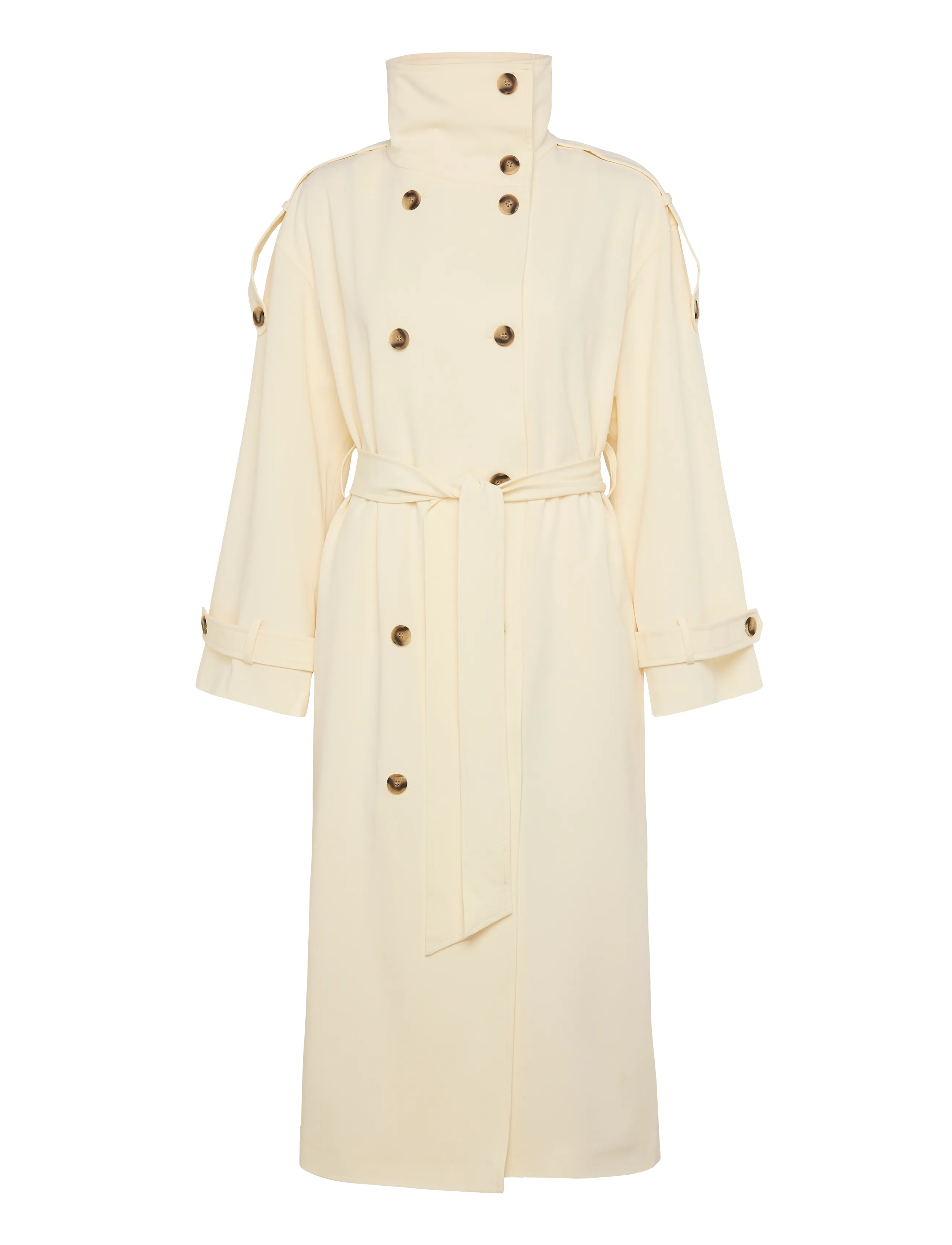 Gina Tricot High Neck Trench Coat, L, Coats, Creme - Frauen