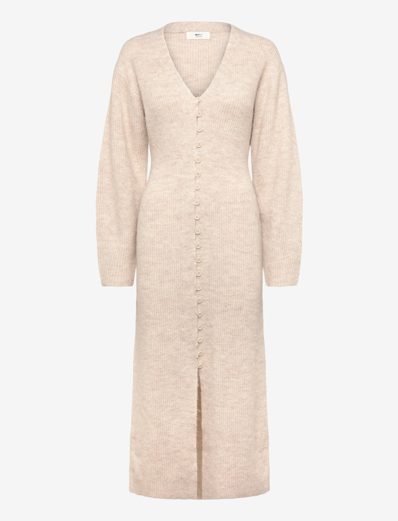 Gina Tricot - Shaped knitted dress - stickade klänningar - oat melange - 0