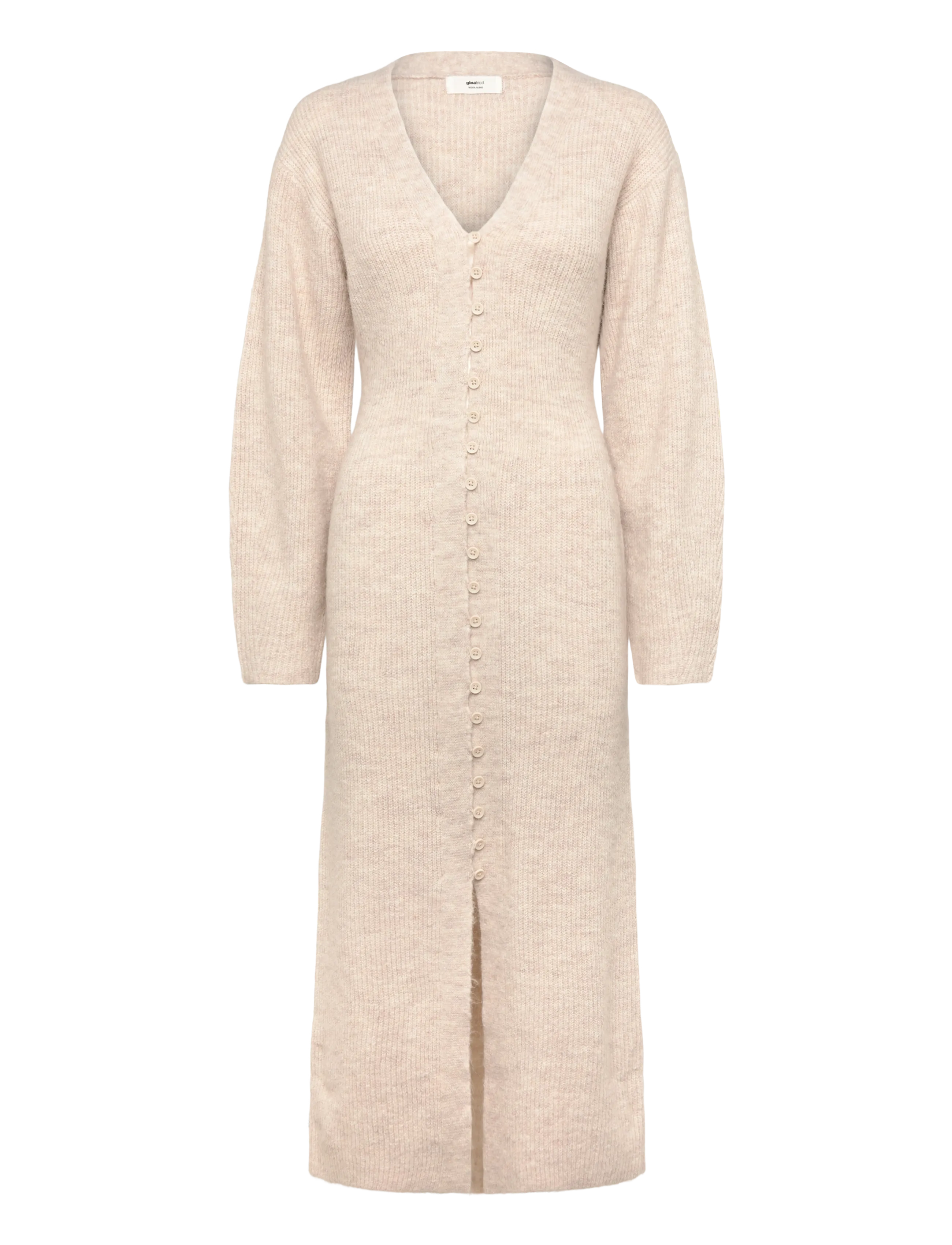 Gina Tricot Shaped knitted dress - Svenske brands - OAT MELANGE / beige