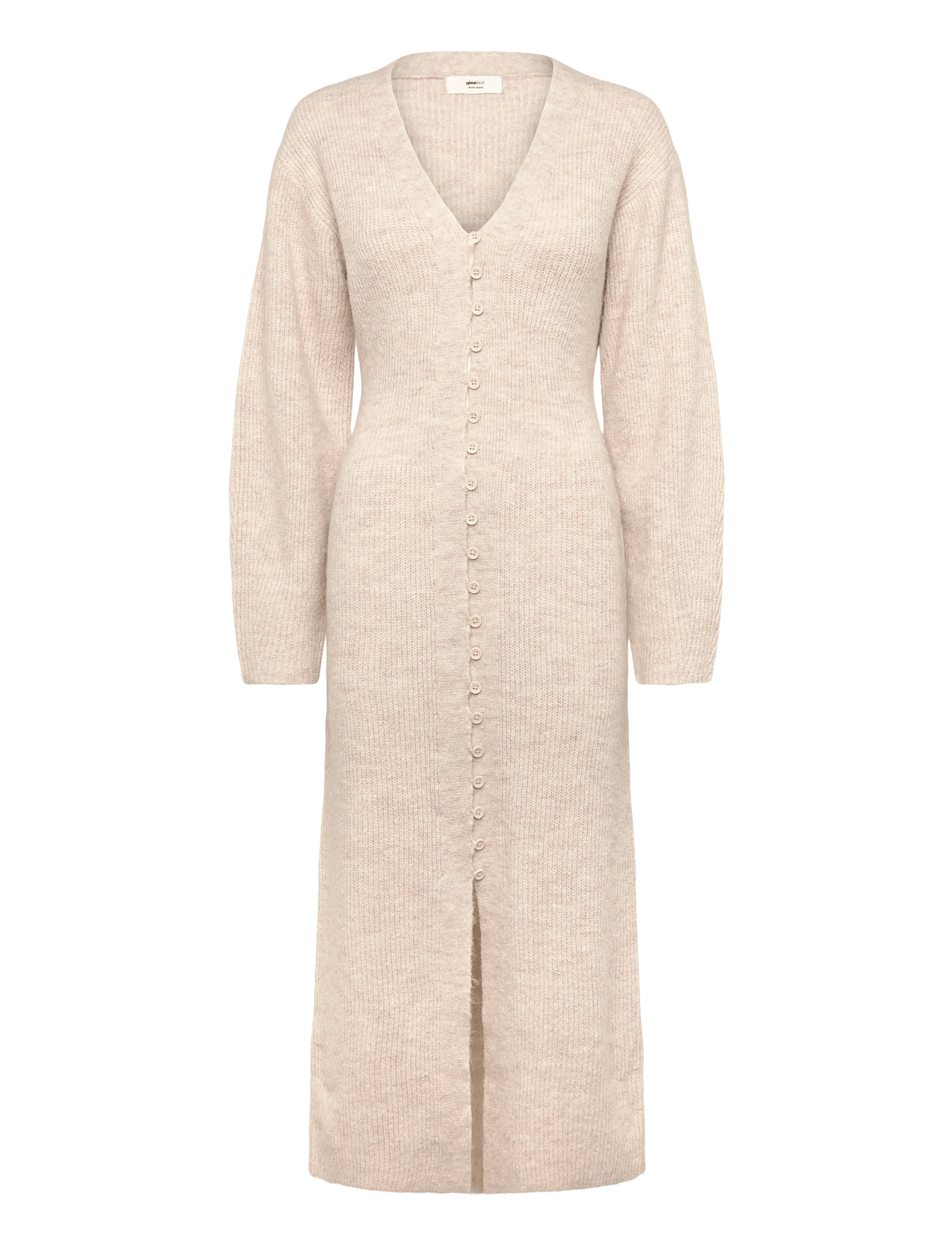 Shaped knitted dress - OAT MELANGE