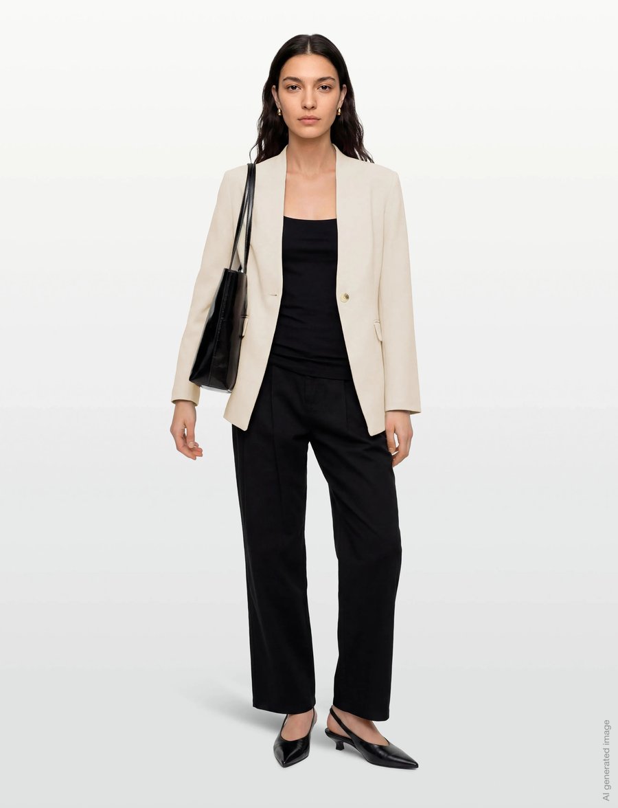 Gina Tricot - Shaped blazer - einreihige blazer - creme (1263) - 0