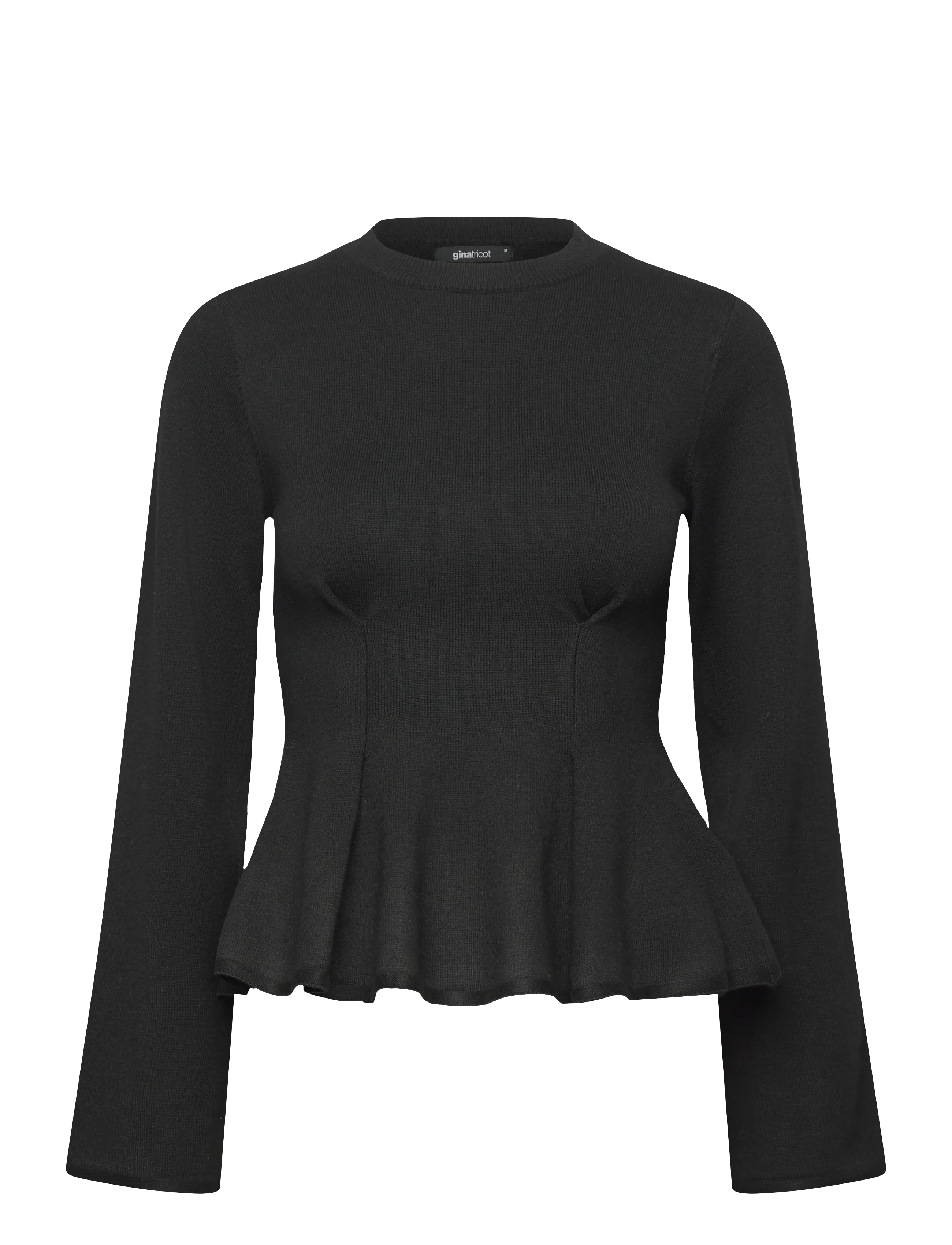 Gina Tricot Knitted peplum top - Riided - BLACK (9000) / black