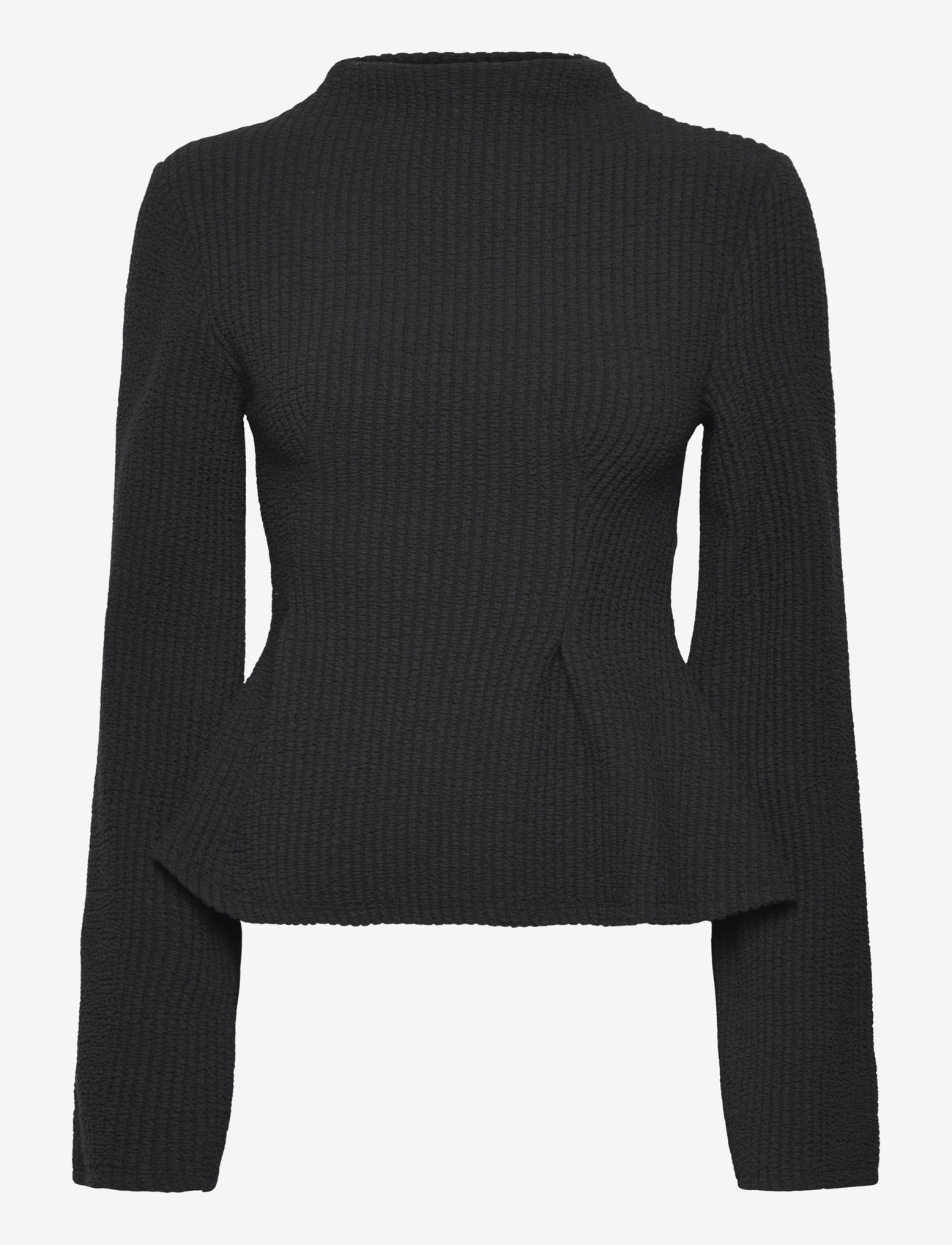 Gina Tricot - Peplum top - strikkegensere - black (9000) - 1