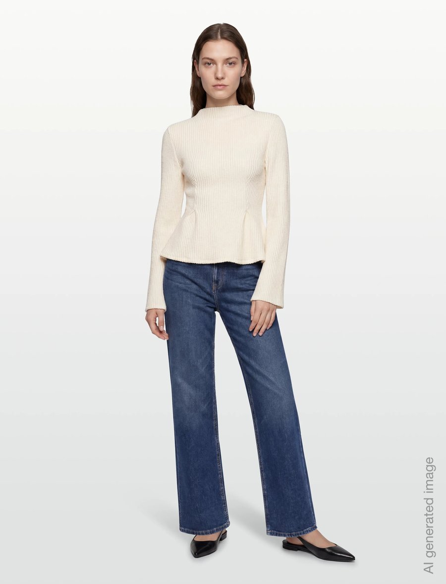 Gina Tricot - Peplum top - striktrøjer - egret (1144) - 0