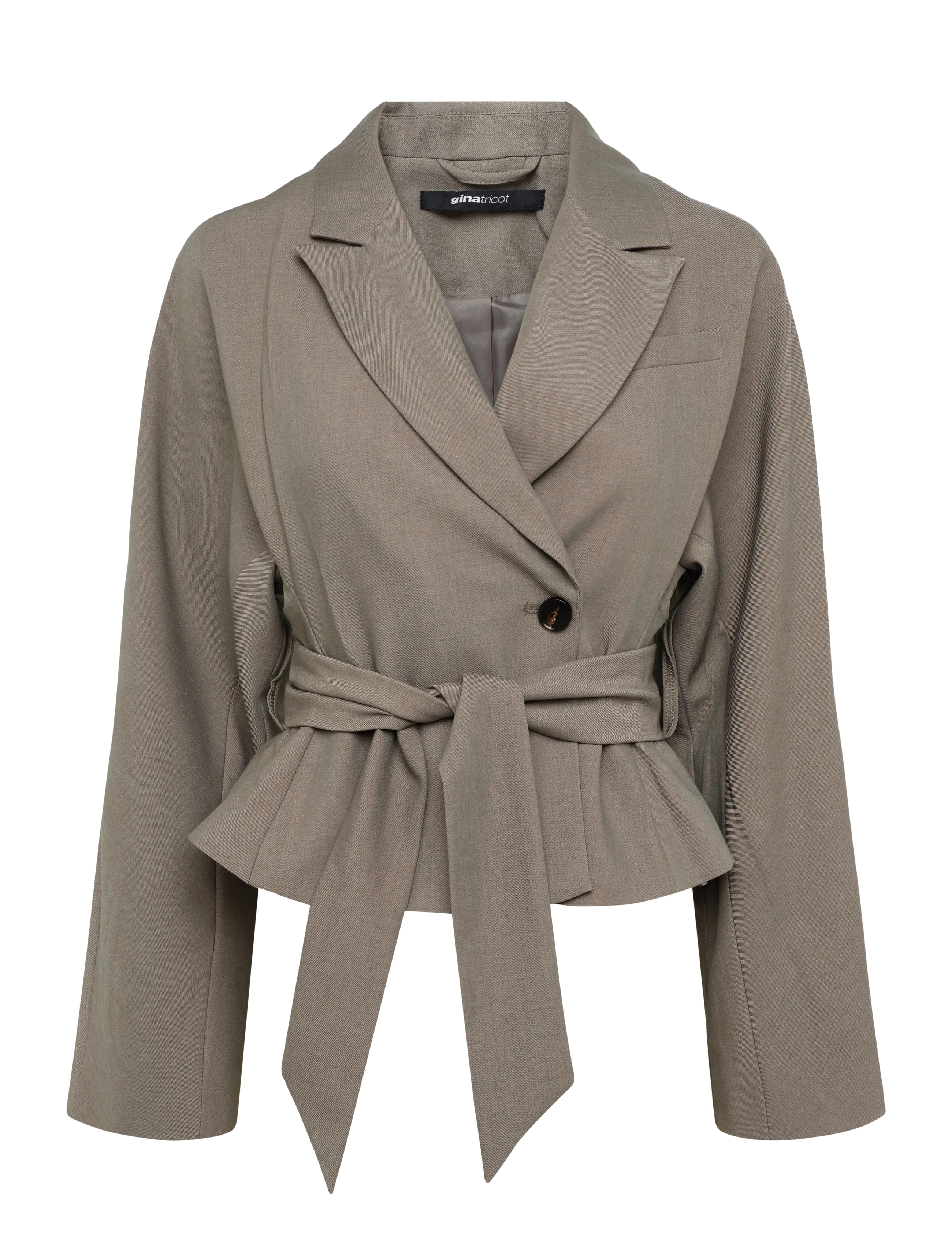 Gina Tricot Shaped Blazer, Damen, Taillenband Blazer, Beige, Gr.L